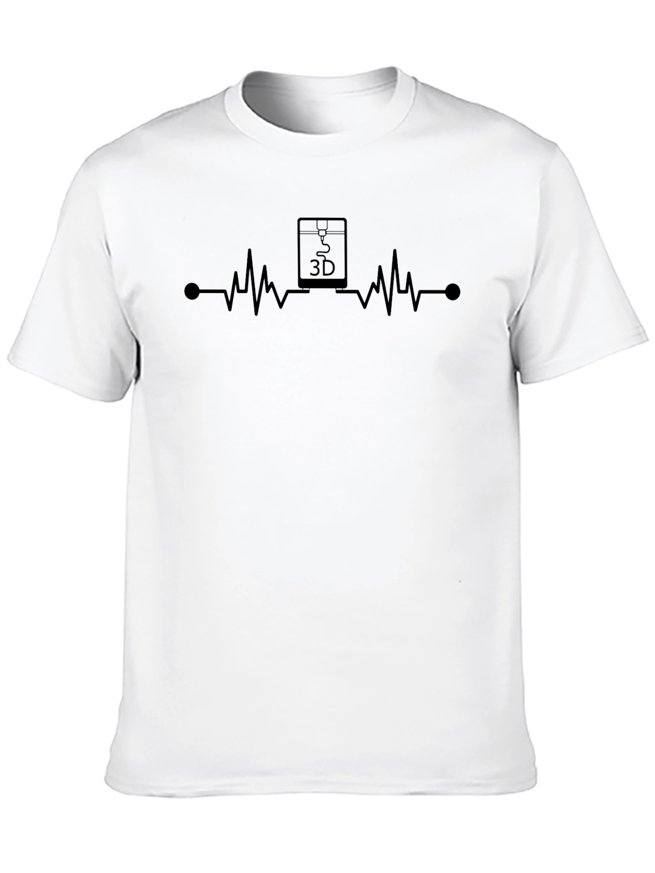 3D Printer Heartbeat T-Shirt - Black