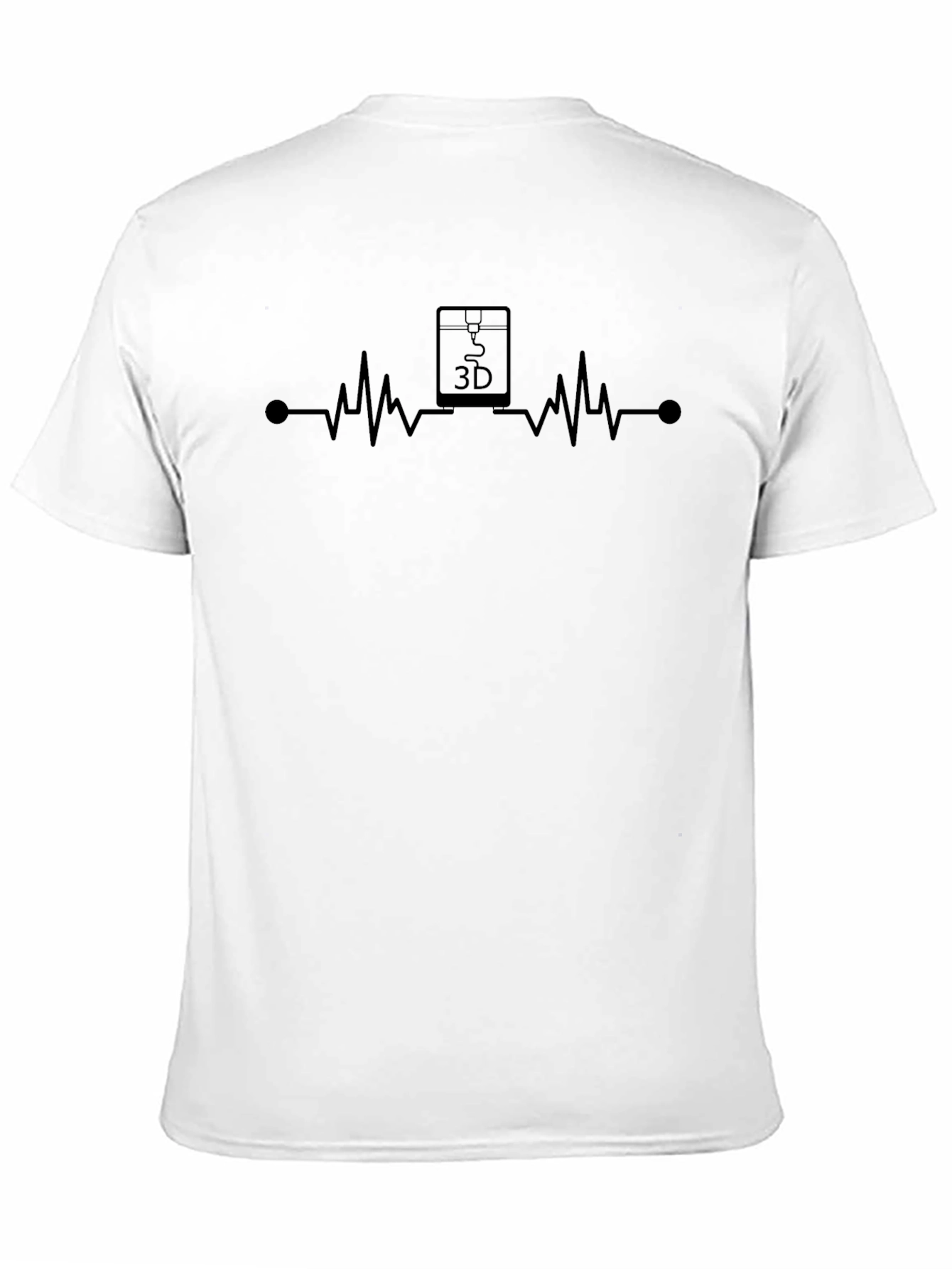 3D Printer Heartbeat T-Shirt - Black
