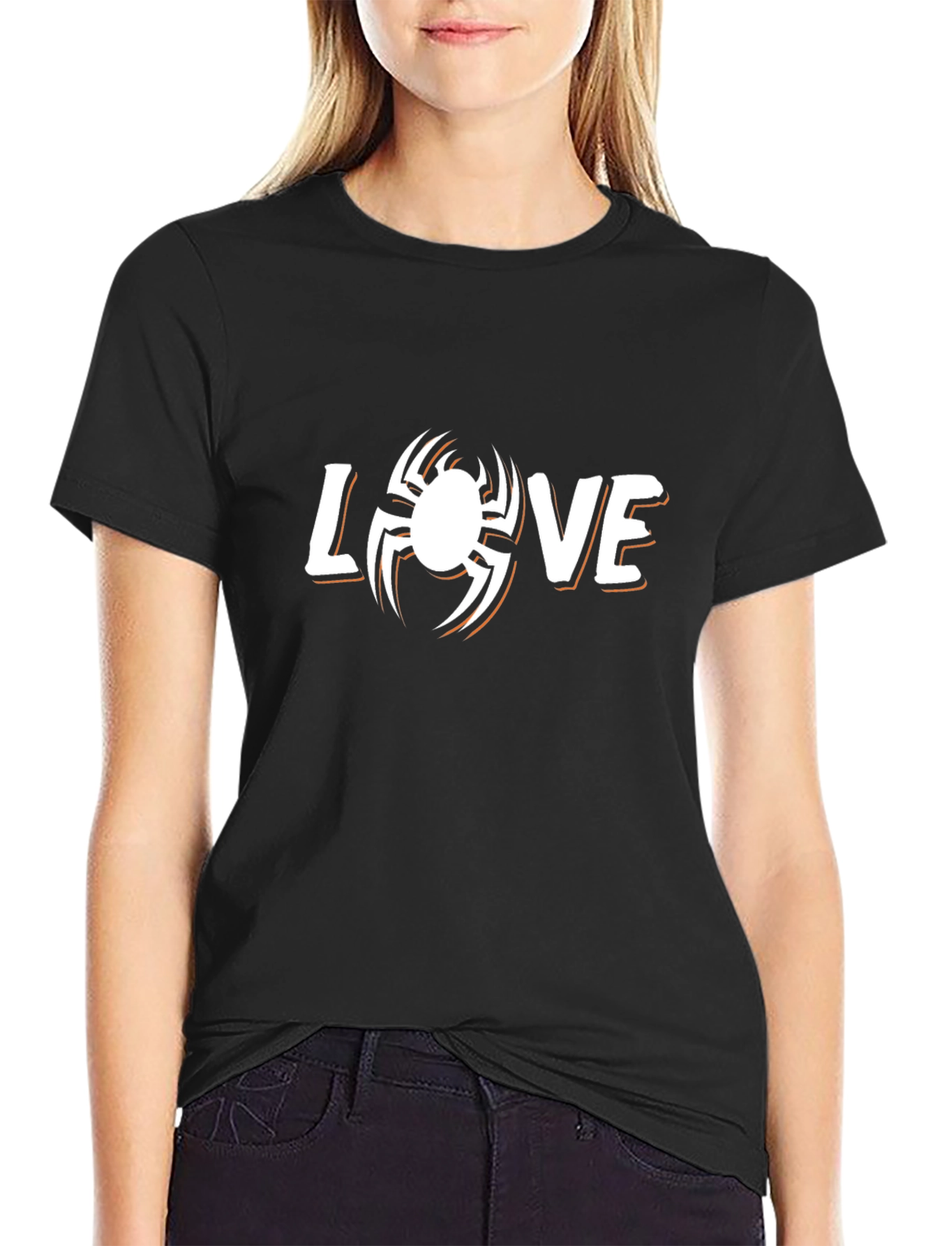 Spider Love Graphic Black T-Shirt