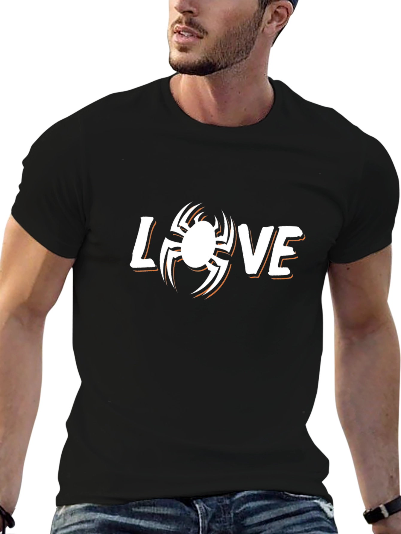 Spider Love Graphic Black T-Shirt