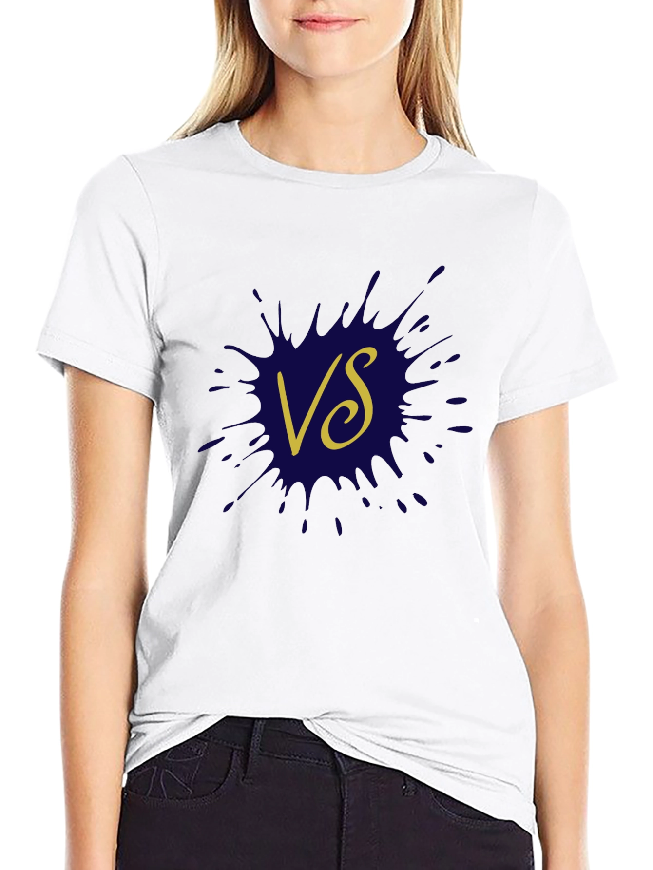 Versus Graphic Tee - Trendy Black Cotton T-Shirt