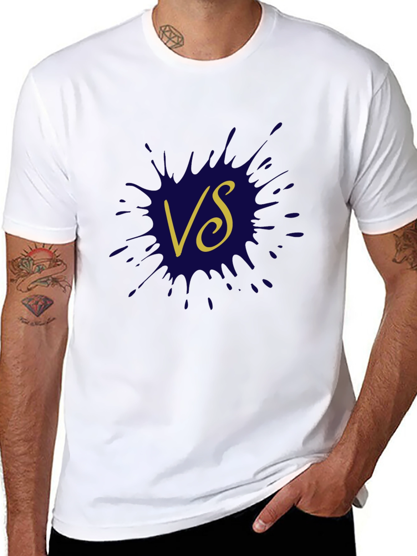 Versus Graphic Tee - Trendy Black Cotton T-Shirt