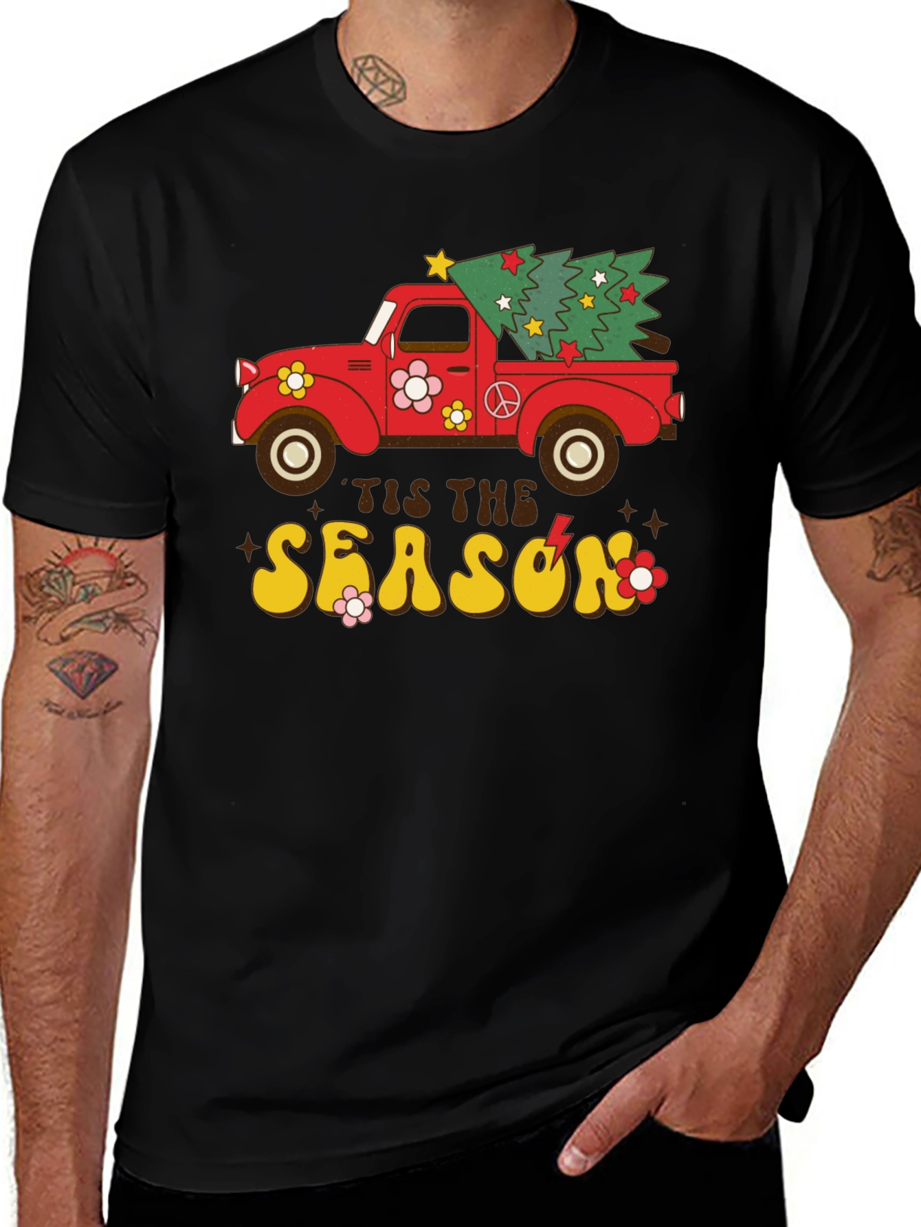 Retro Christmas Truck Graphic Tee