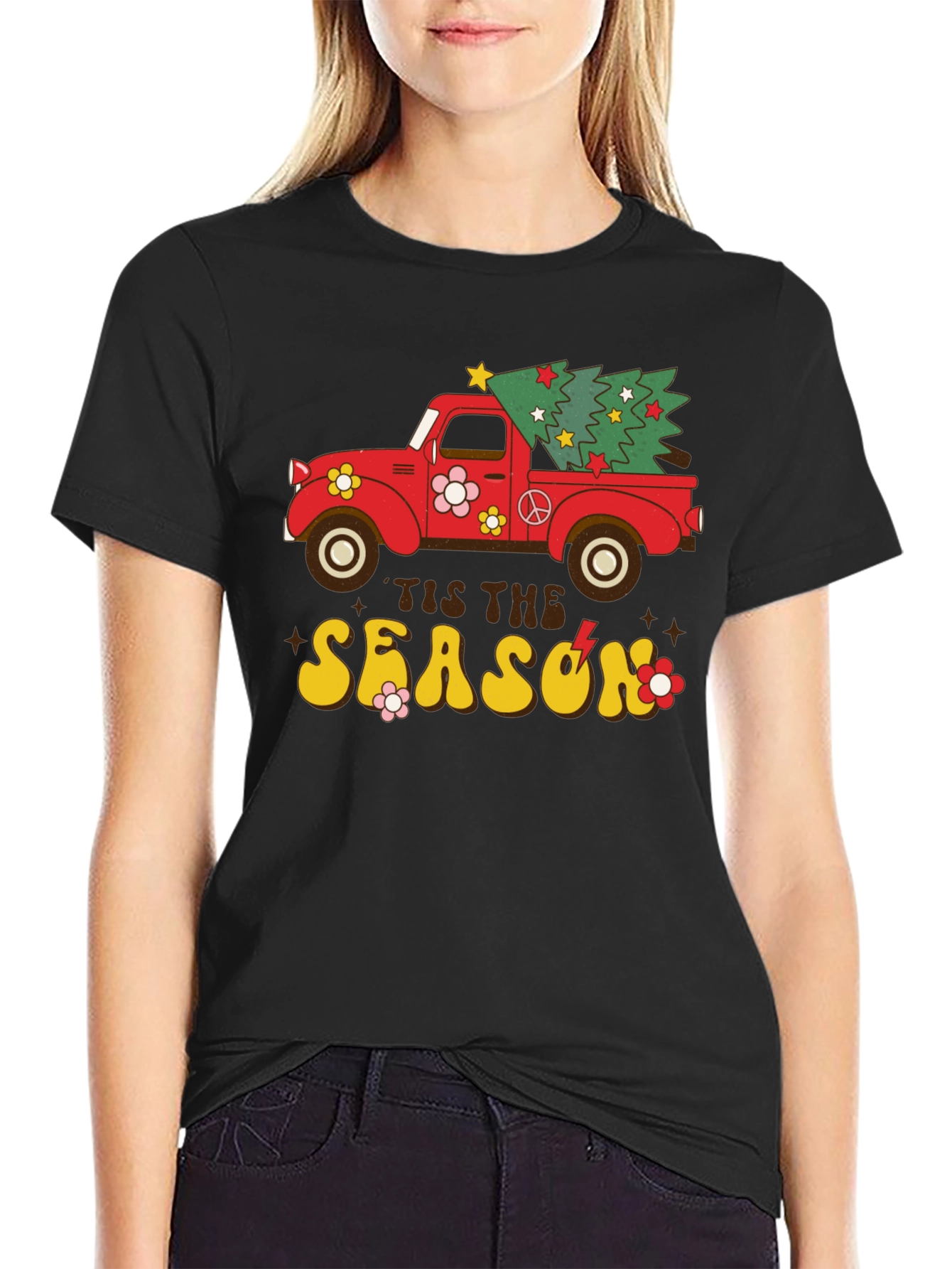 Retro Christmas Truck Graphic Tee