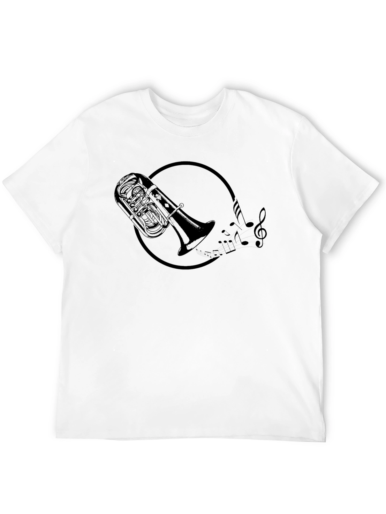 Tuba & Music Notes Graphic Tee - Black
