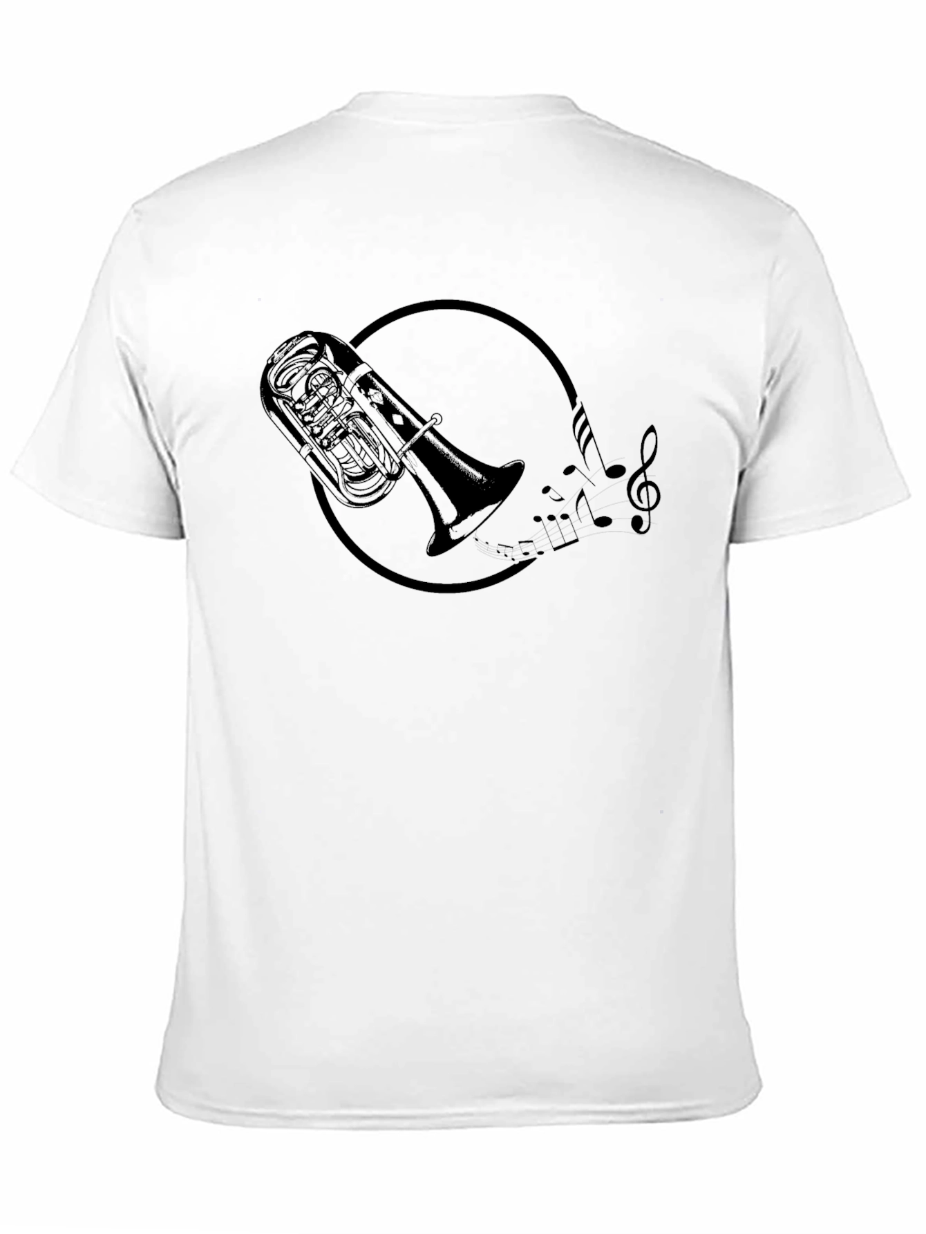 Tuba & Music Notes Graphic Tee - Black