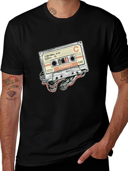 Retro Cassette Tape Graphic Tee - Vintage Music Lover T-Shirt