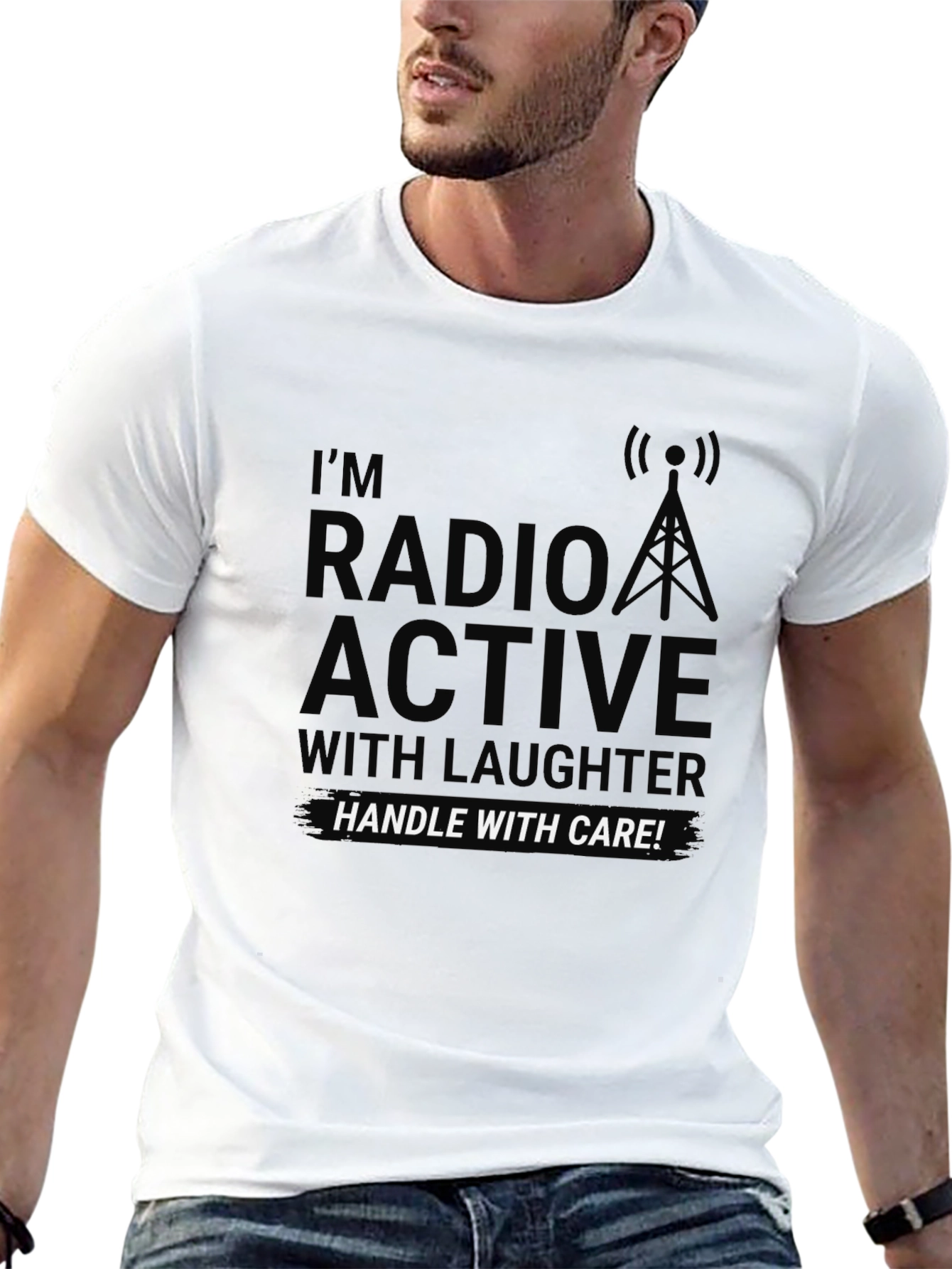 Radio Active Humor Graphic T-Shirt