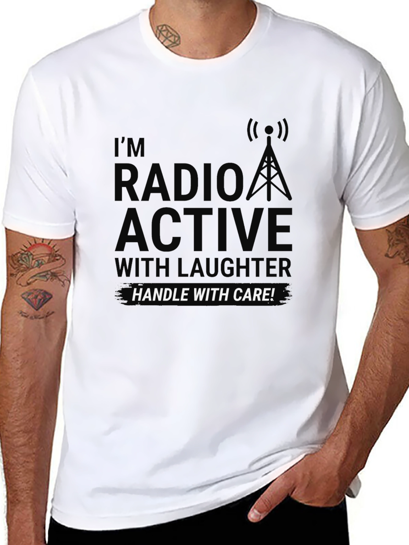 Radio Active Humor Graphic T-Shirt
