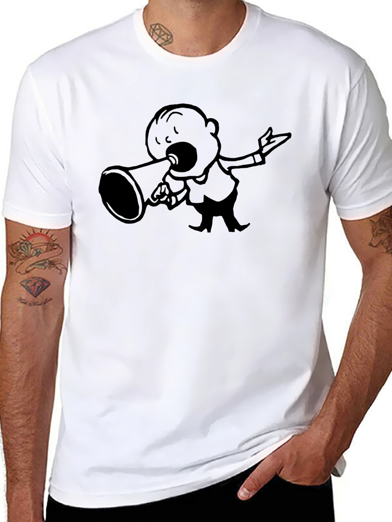 Cartoon Speaker Black T-Shirt