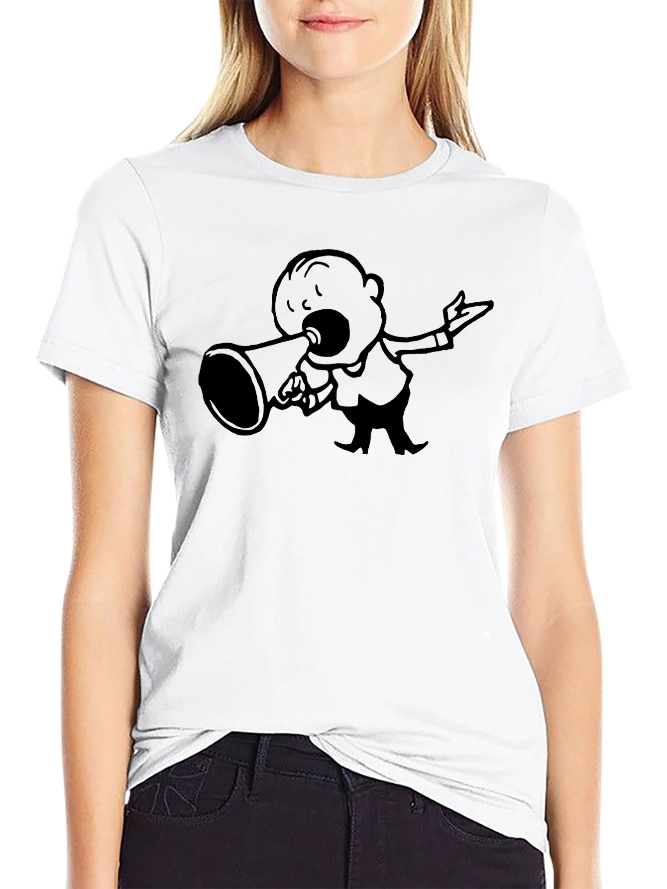 Cartoon Speaker Black T-Shirt