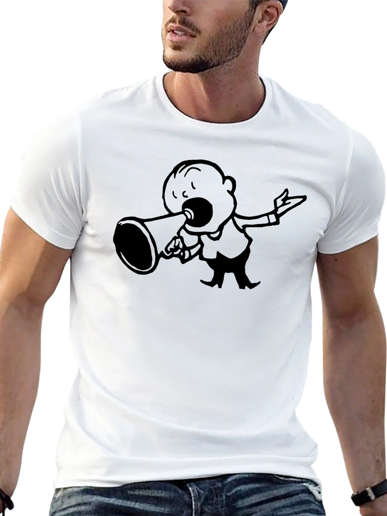 Cartoon Speaker Black T-Shirt