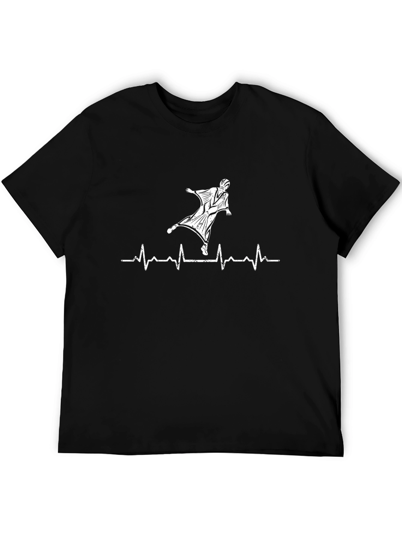 Wingsuit Flyer Heartbeat Black T-Shirt
