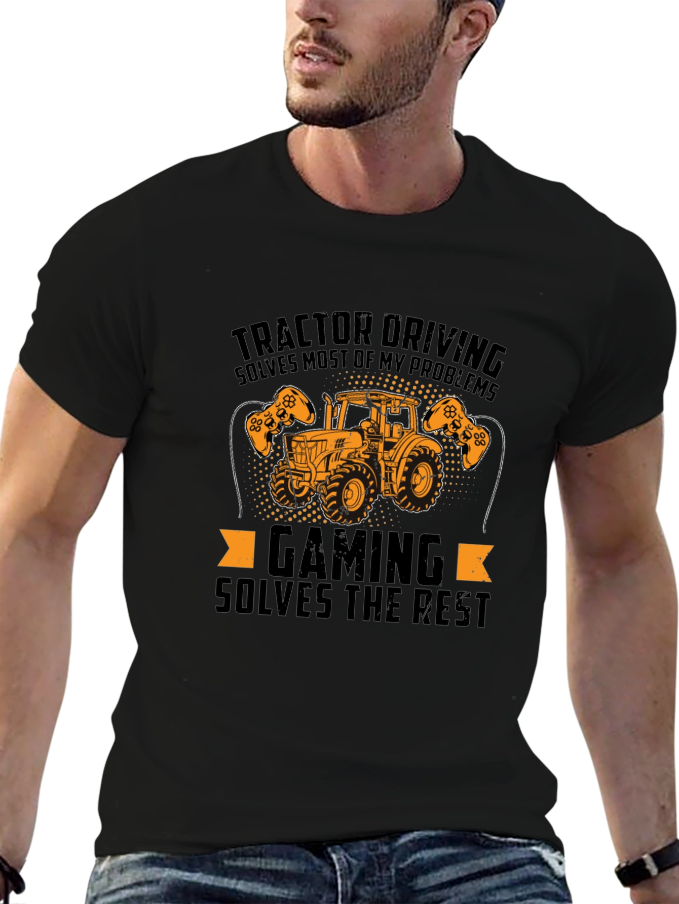 Tractor Driving & Gaming Mens T-Shirt