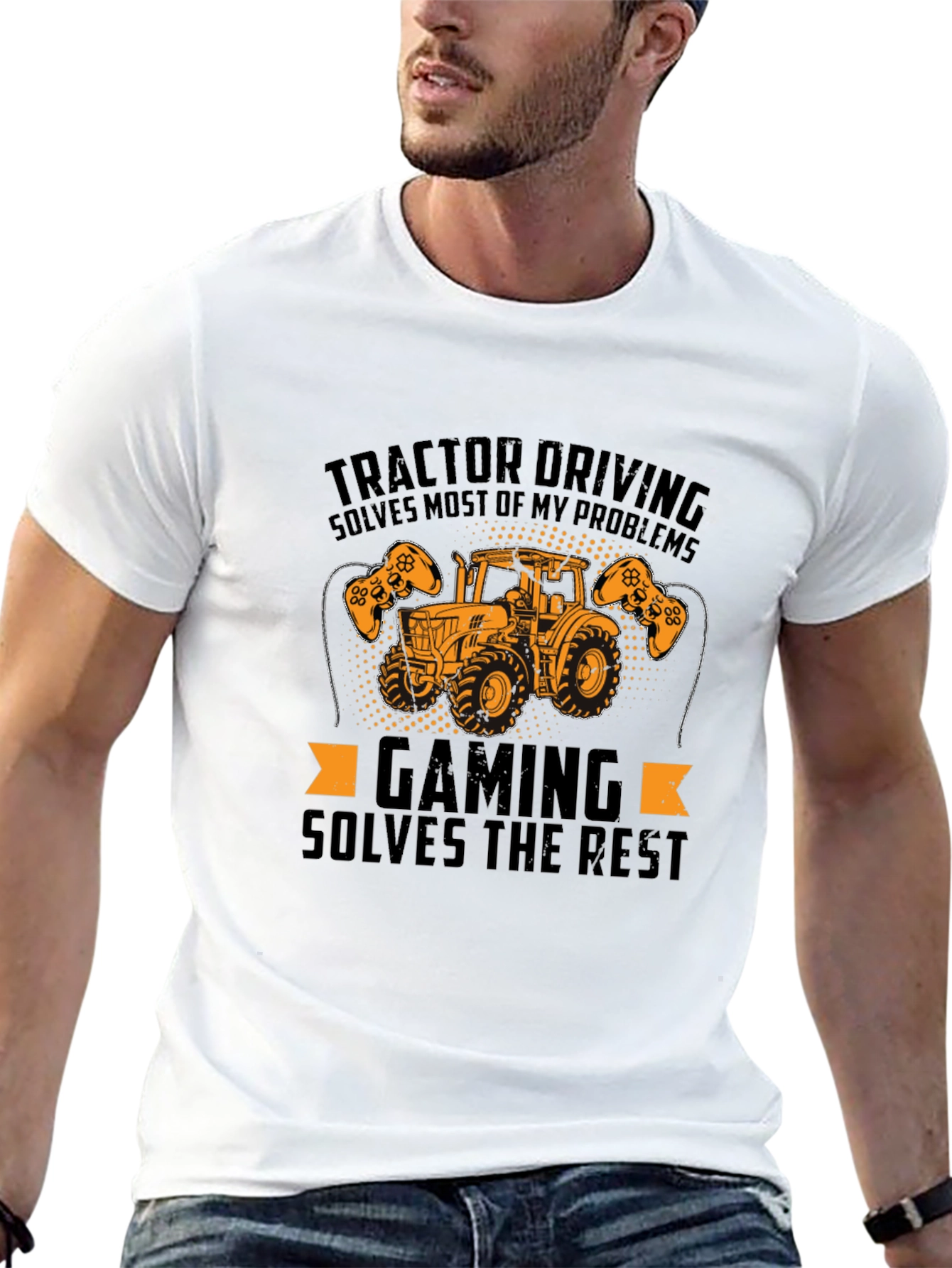 Tractor Driving & Gaming Mens T-Shirt