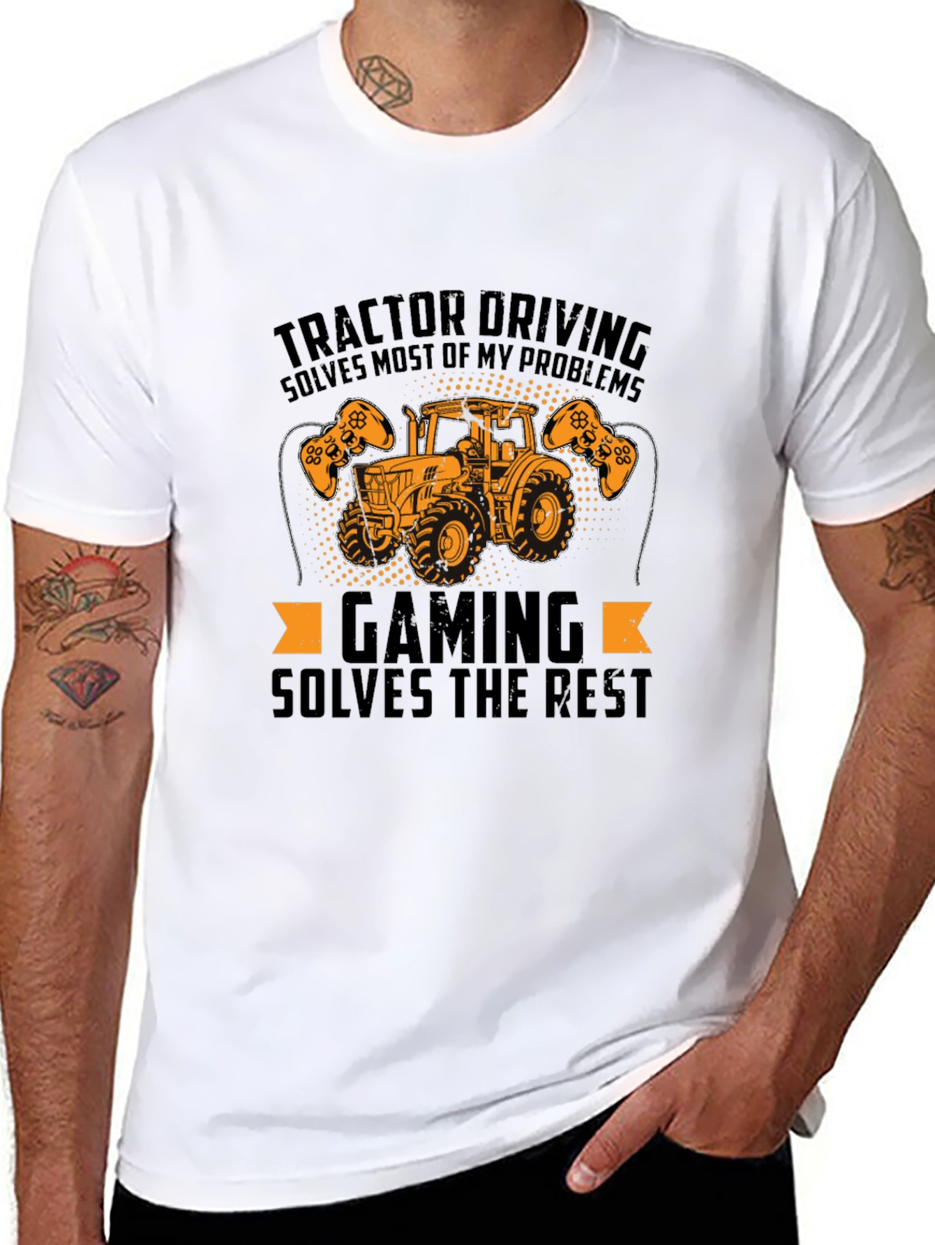 Tractor Driving & Gaming Mens T-Shirt