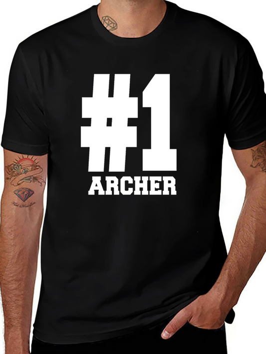 #1 Archer T-Shirt - Black Graphic Tee for Archery Fans