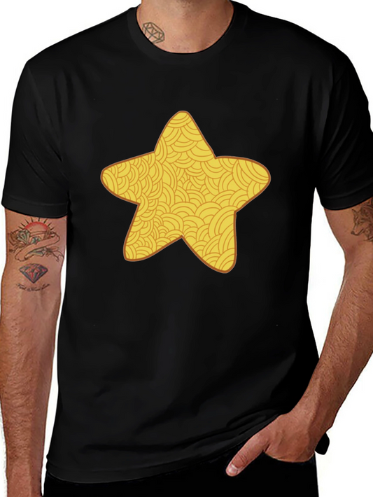 Star Pattern Black T-Shirt