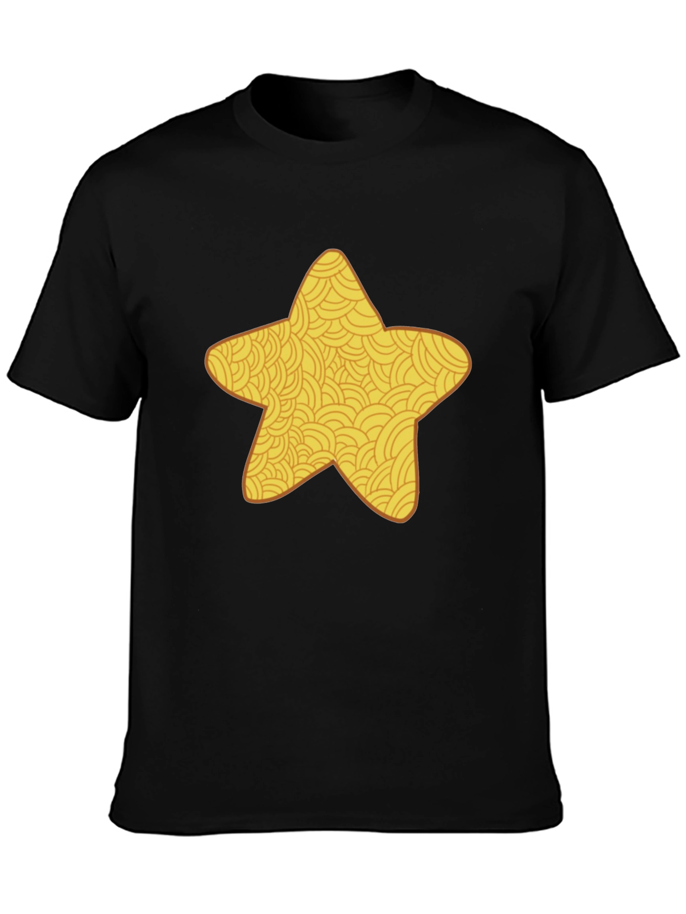 Star Pattern Black T-Shirt