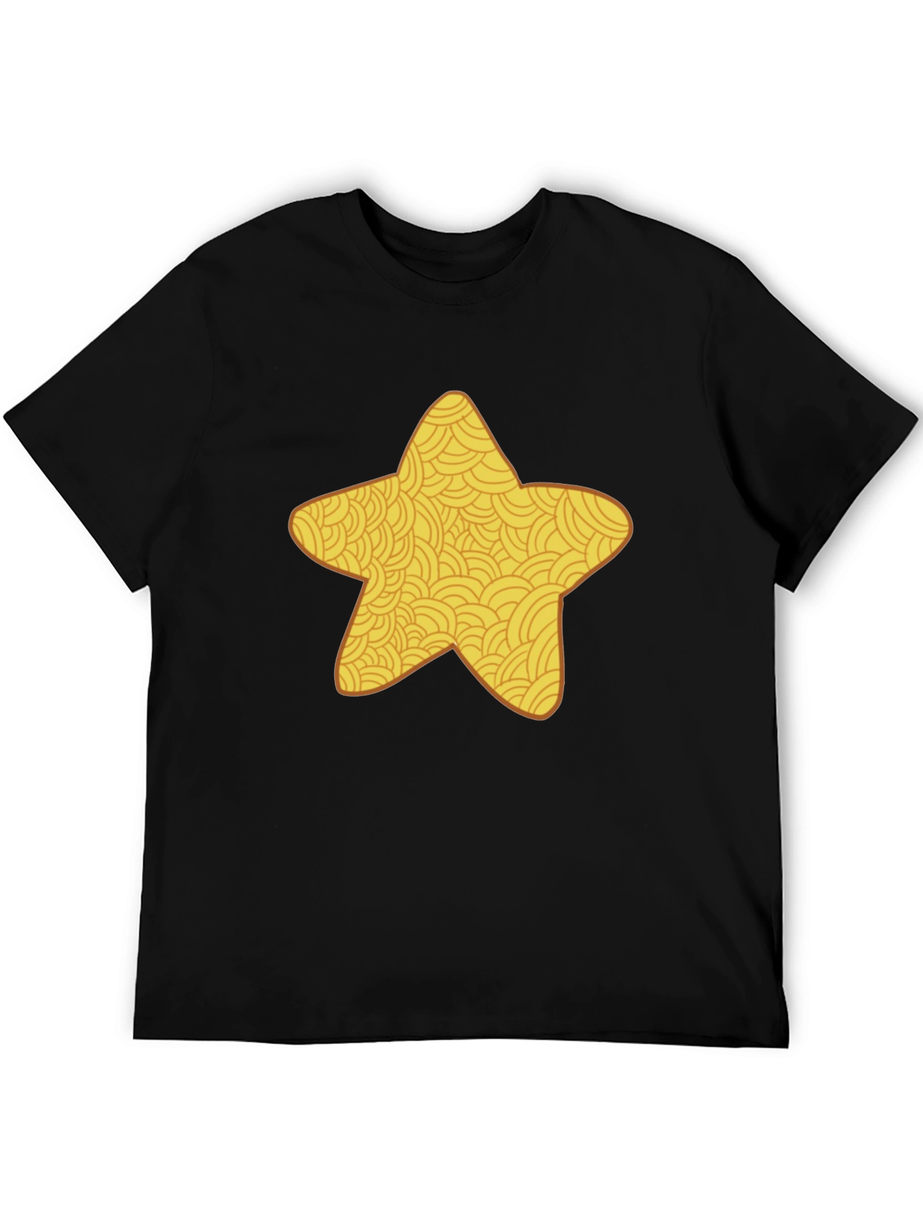 Star Pattern Black T-Shirt