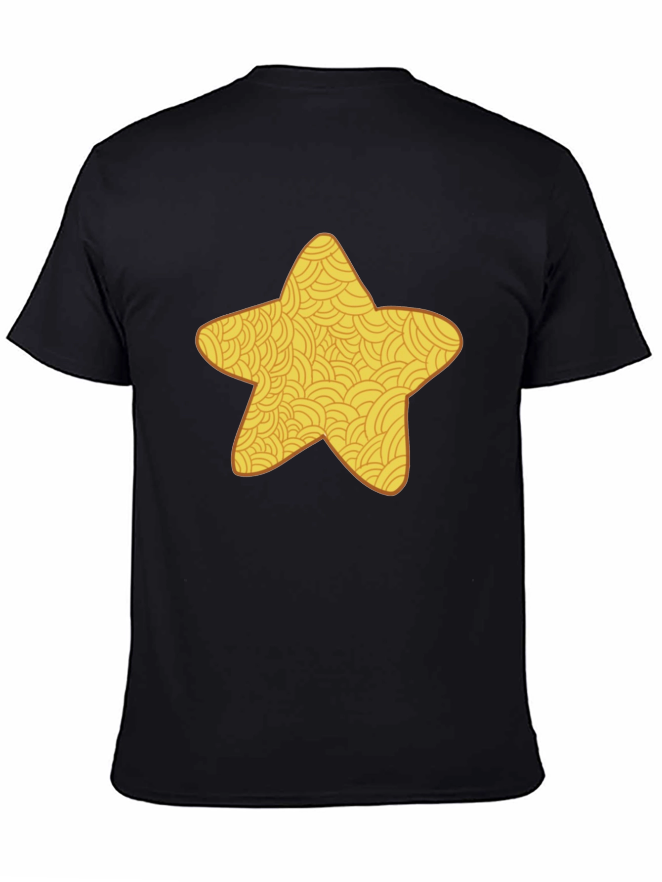 Star Pattern Black T-Shirt