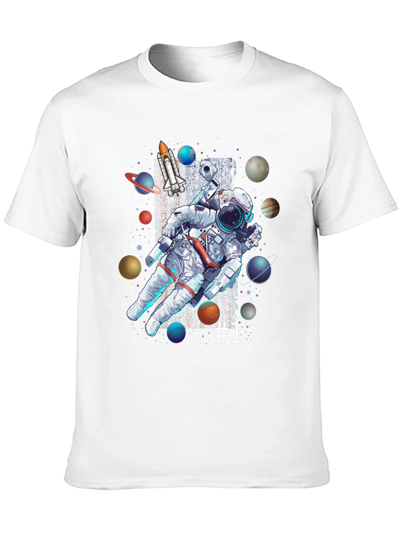 Astronaut in Space Graphic T-Shirt - Black