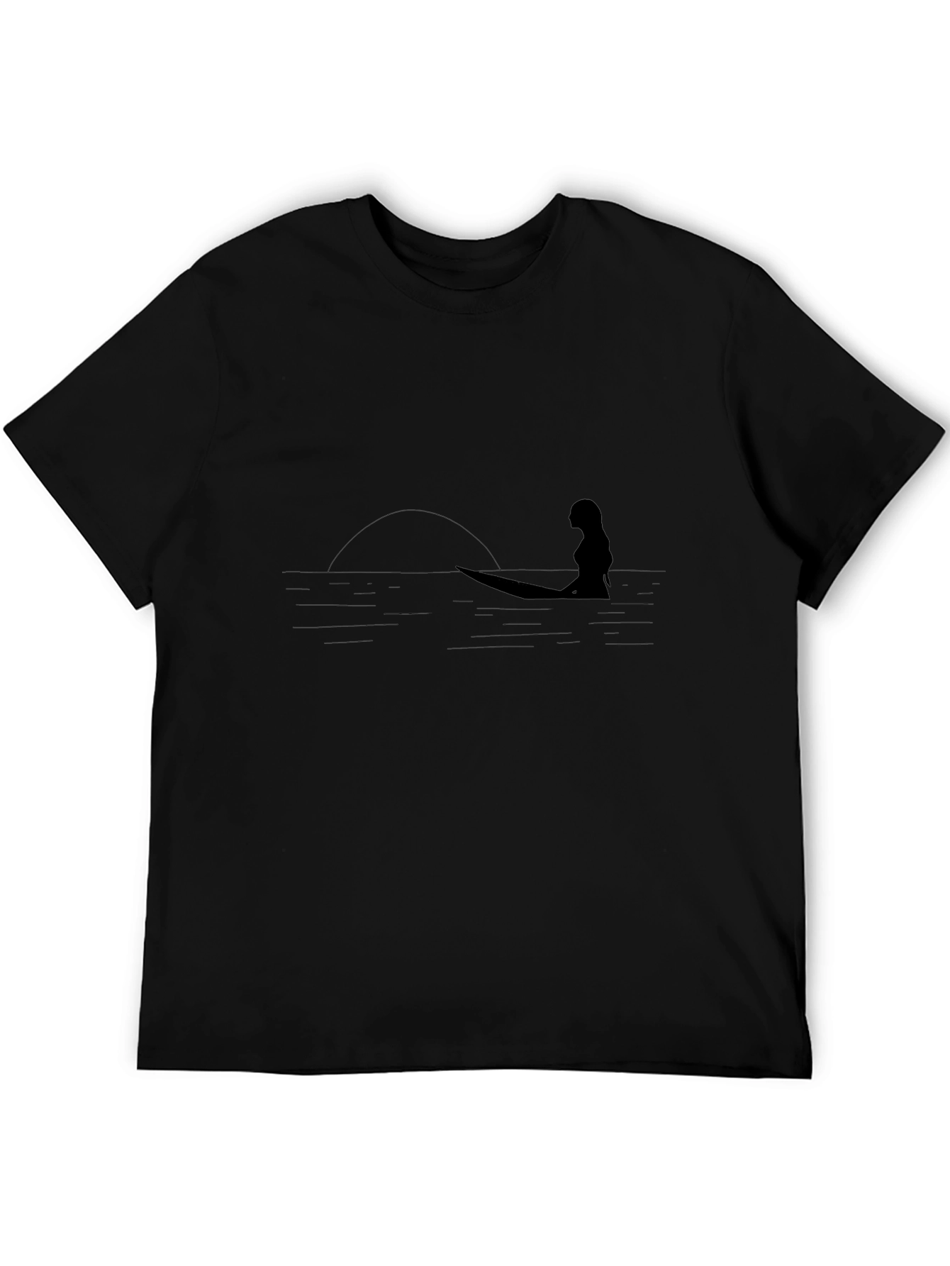 Surfer Silhouette Black Graphic Tee