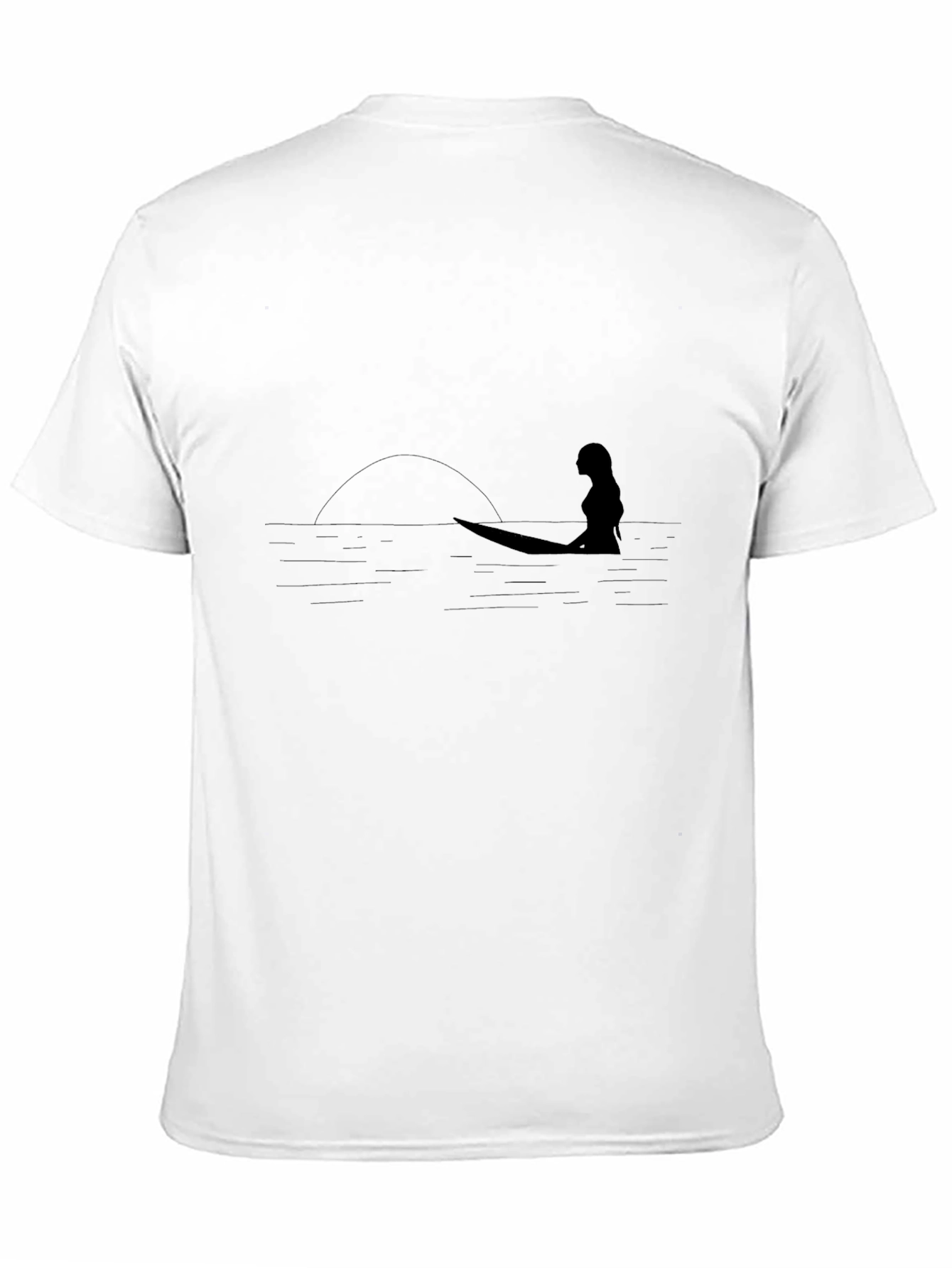 Surfer Silhouette Black Graphic Tee