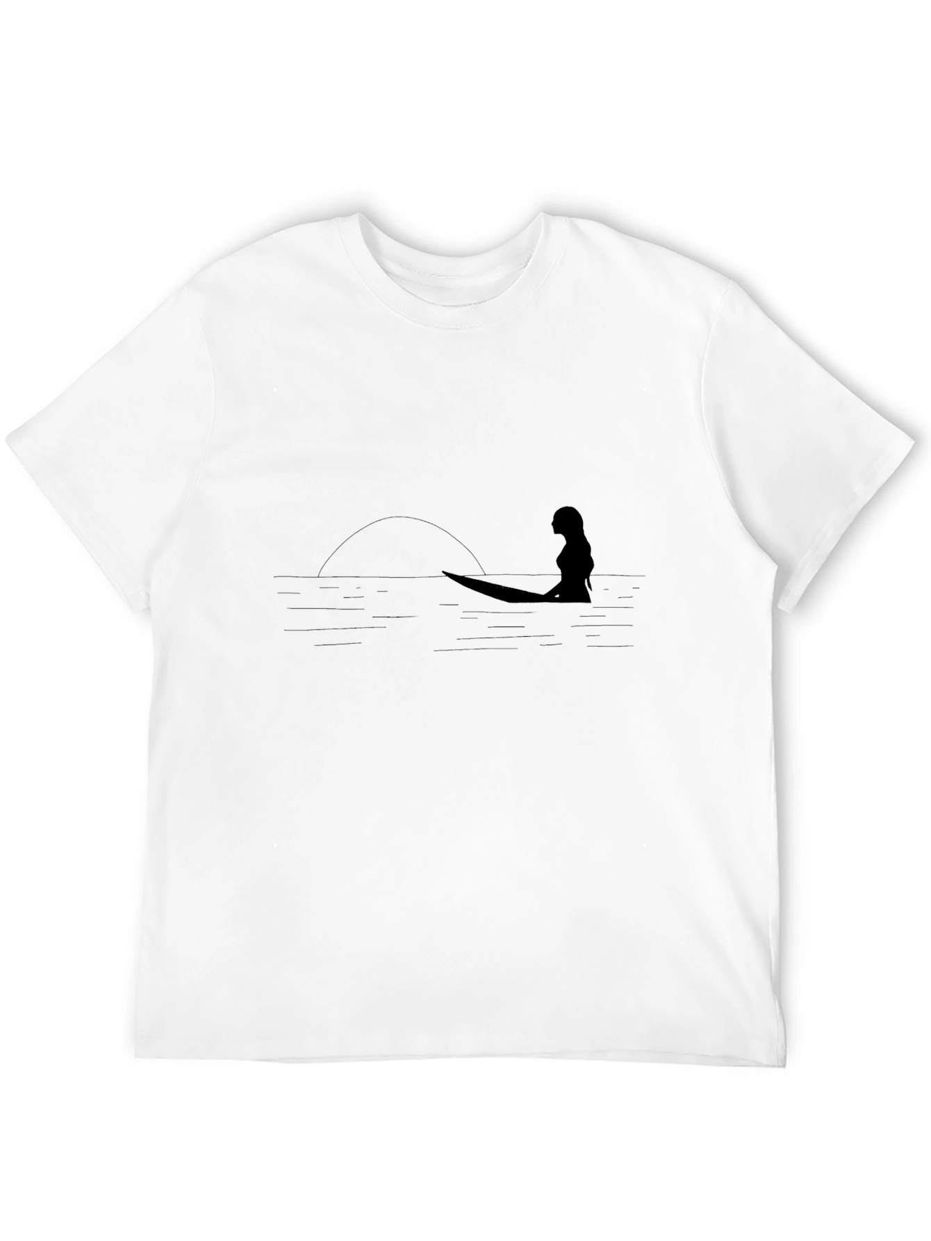 Surfer Silhouette Black Graphic Tee