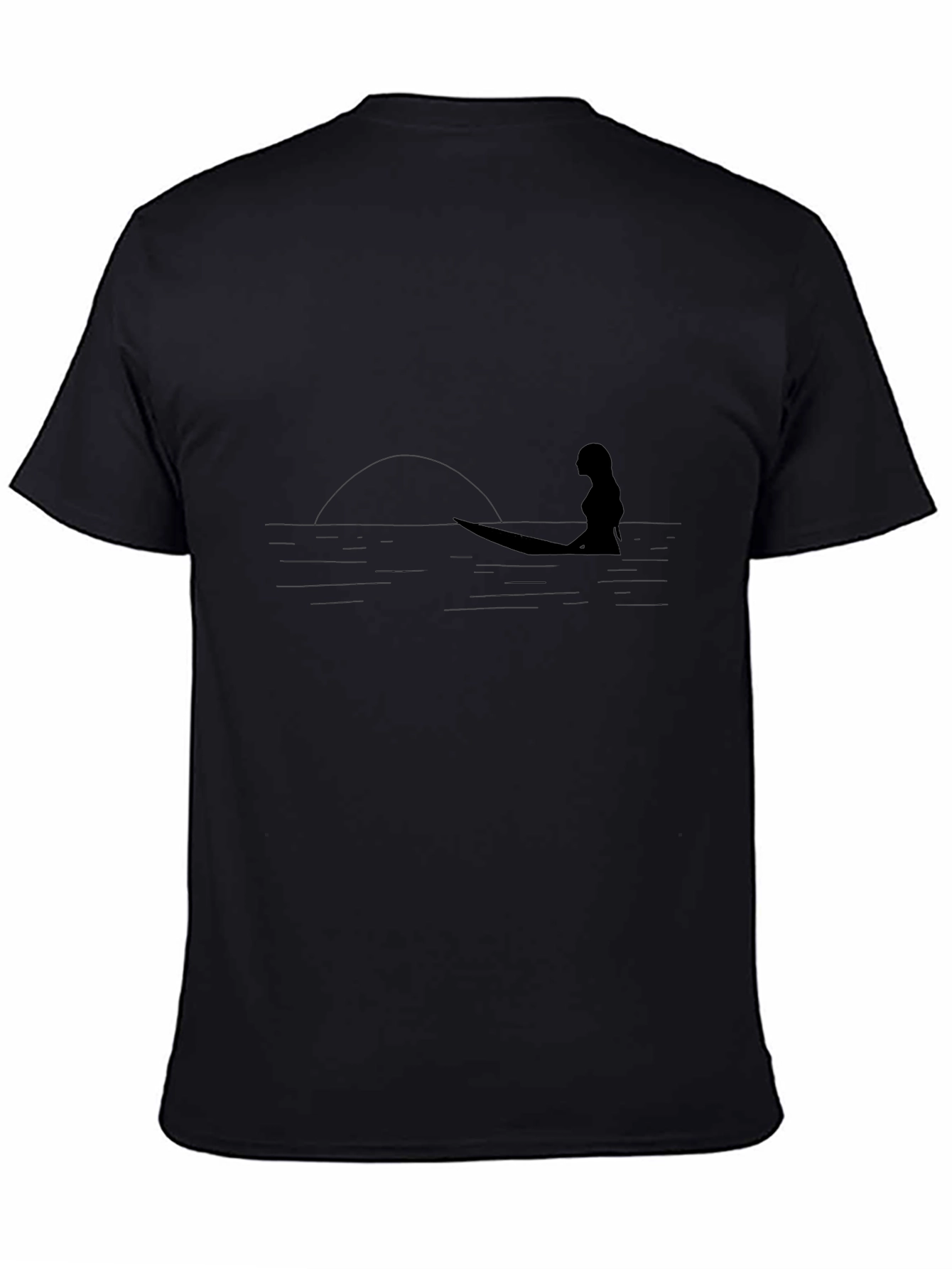 Surfer Silhouette Black Graphic Tee