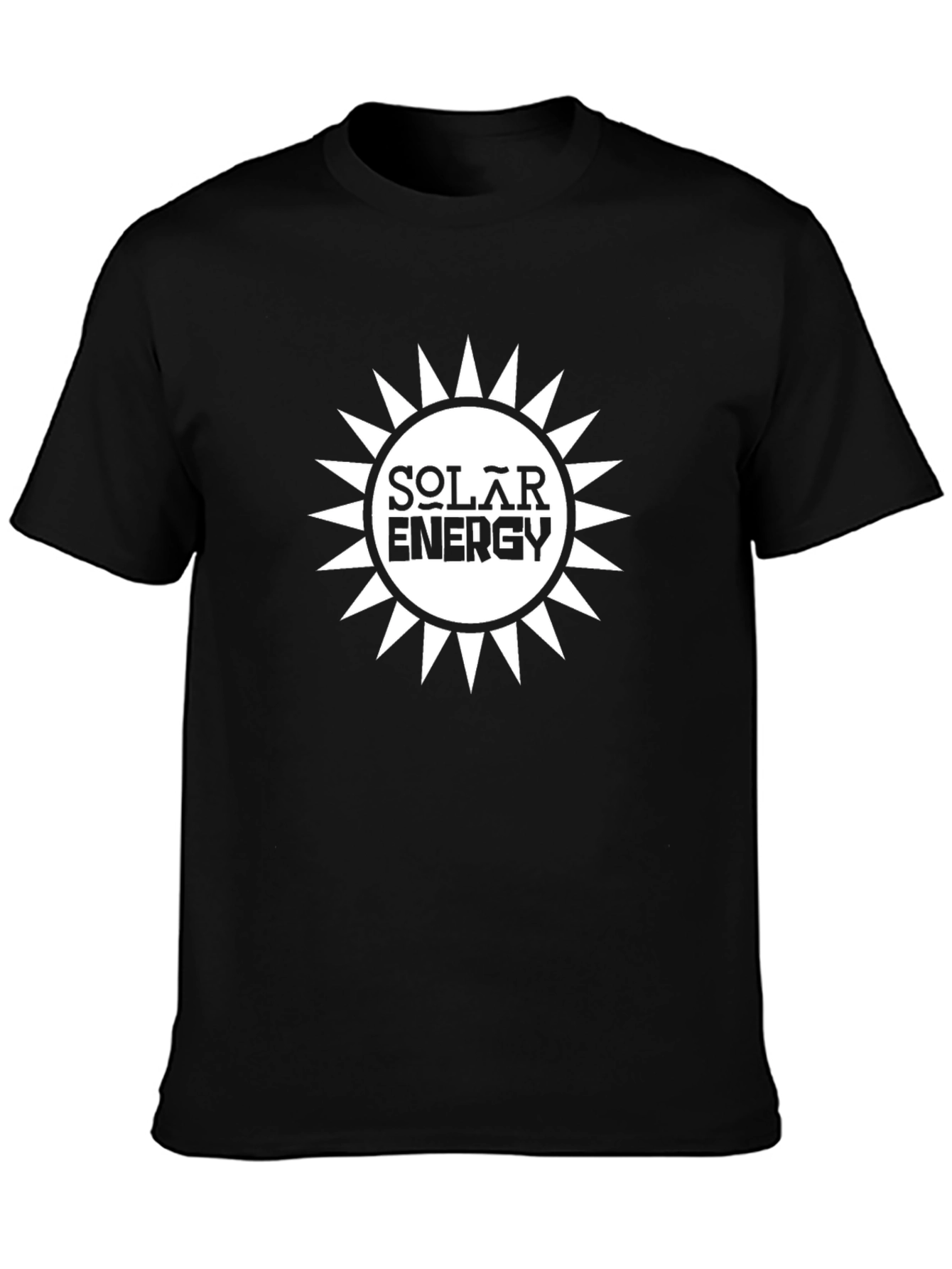 Solar Energy Graphic Tee - Black Cotton T-Shirt
