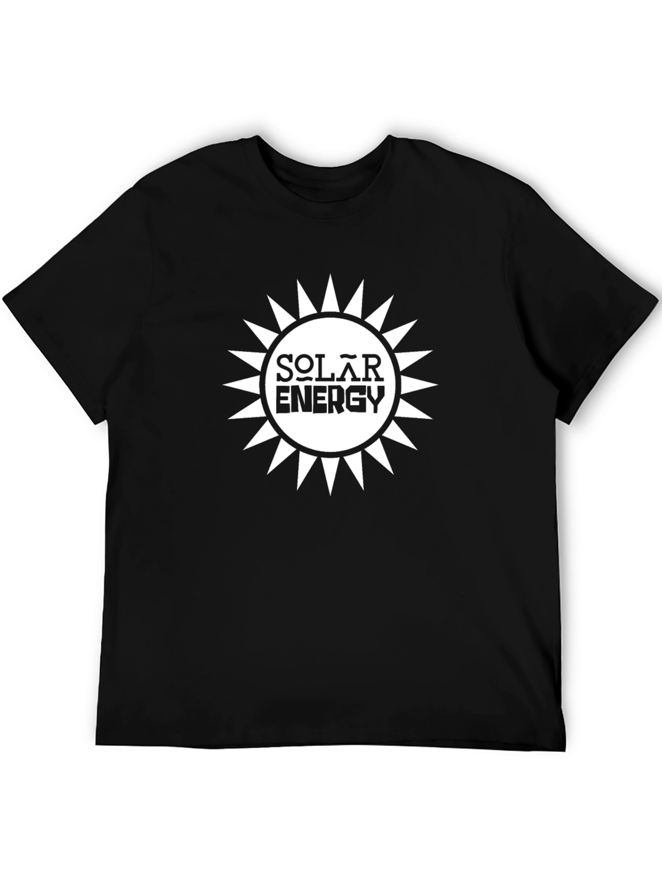 Solar Energy Graphic Tee - Black Cotton T-Shirt