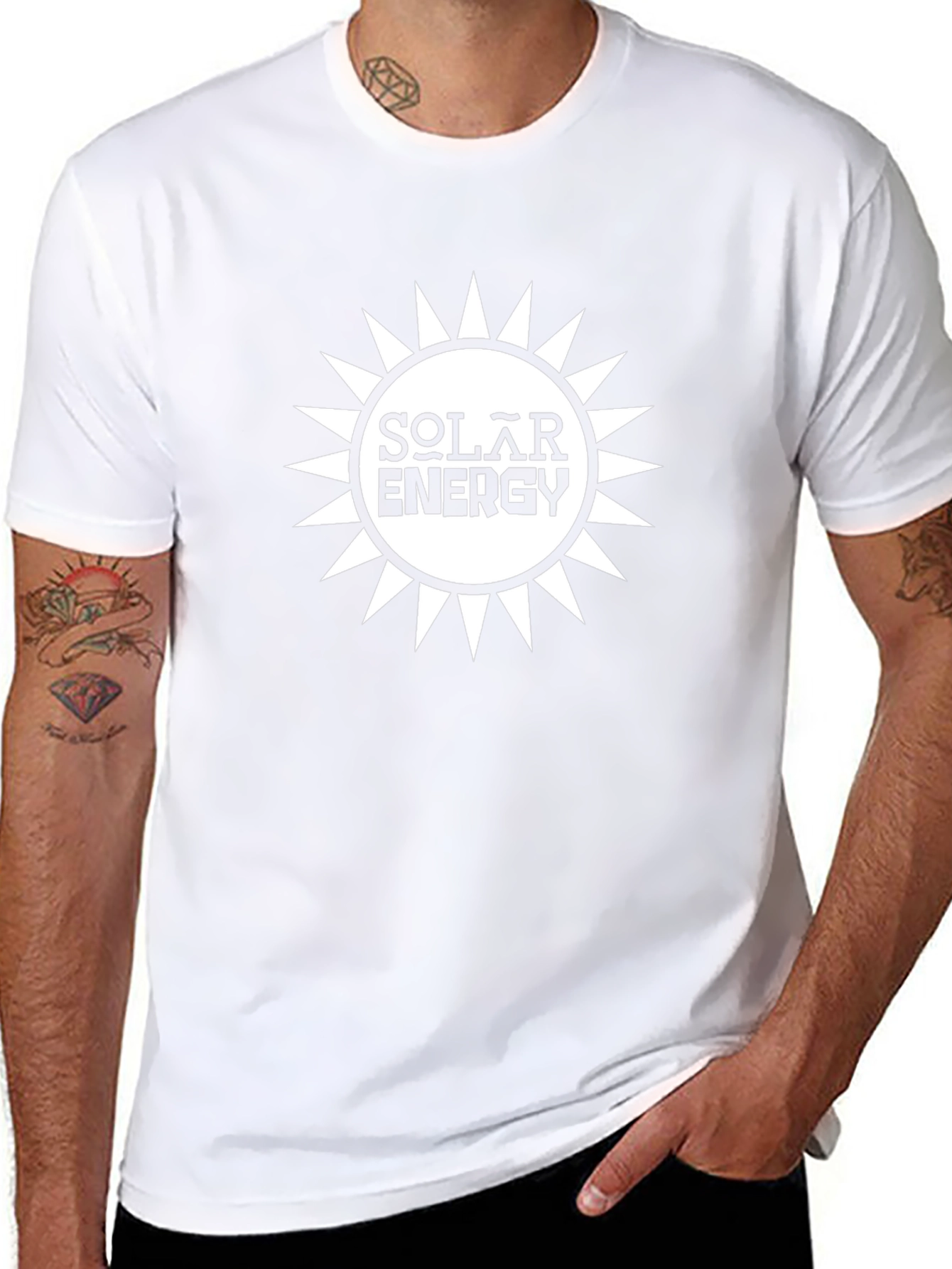 Solar Energy Graphic Tee - Black Cotton T-Shirt