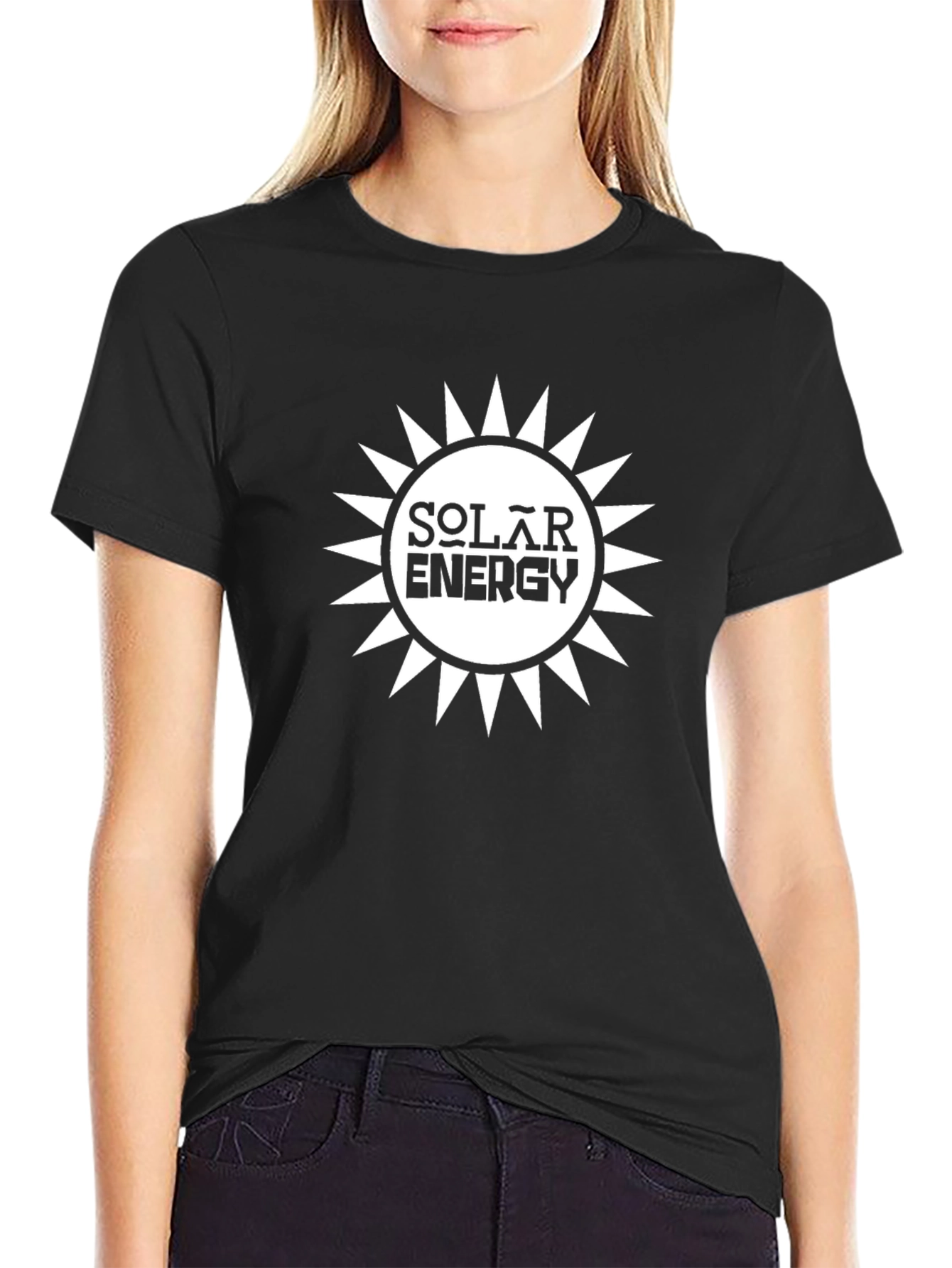 Solar Energy Graphic Tee - Black Cotton T-Shirt