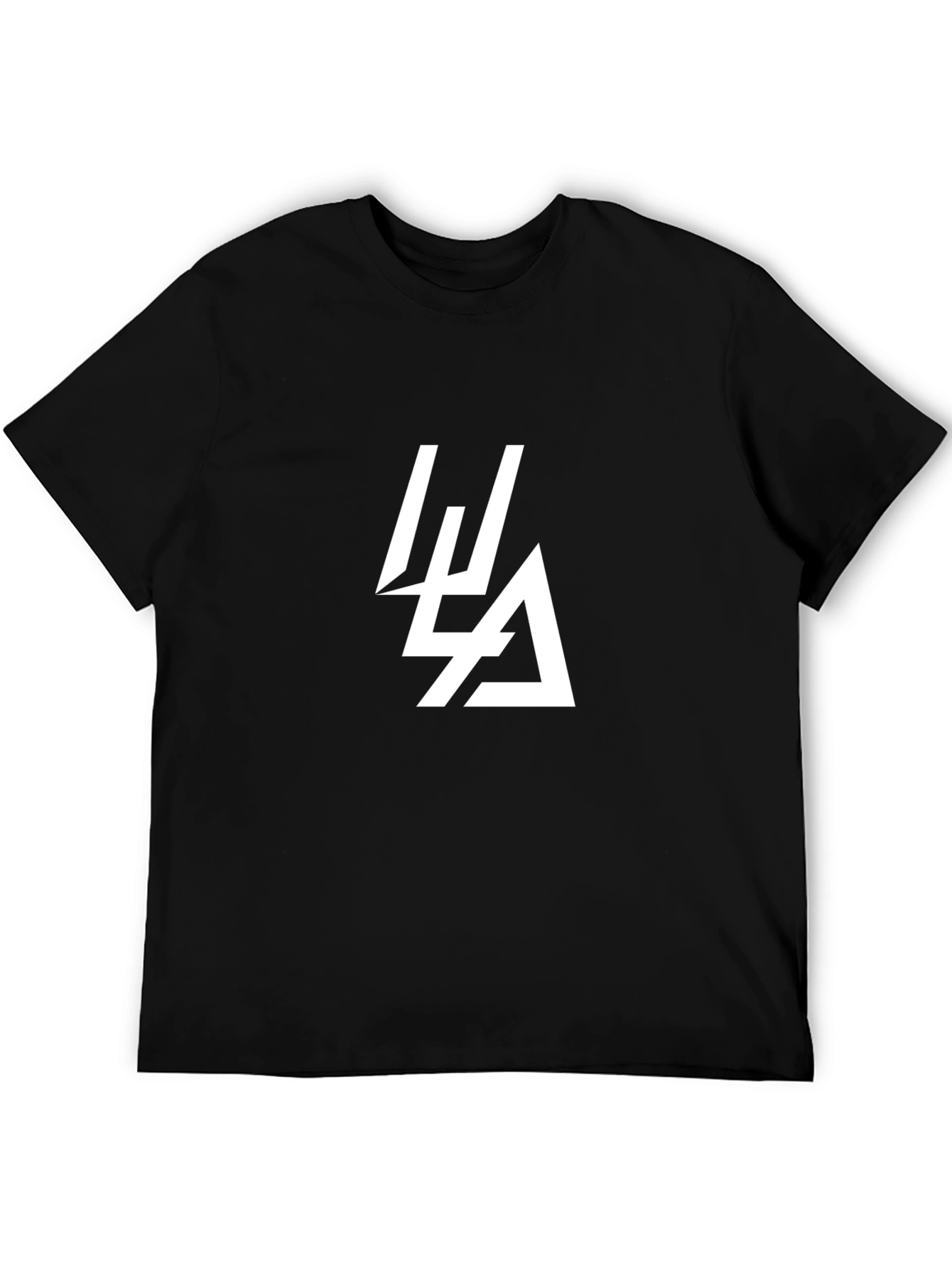 Black T-Shirt with Abstract White Graphic