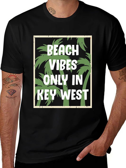 Beach Vibes Only In Key West Black T-Shirt