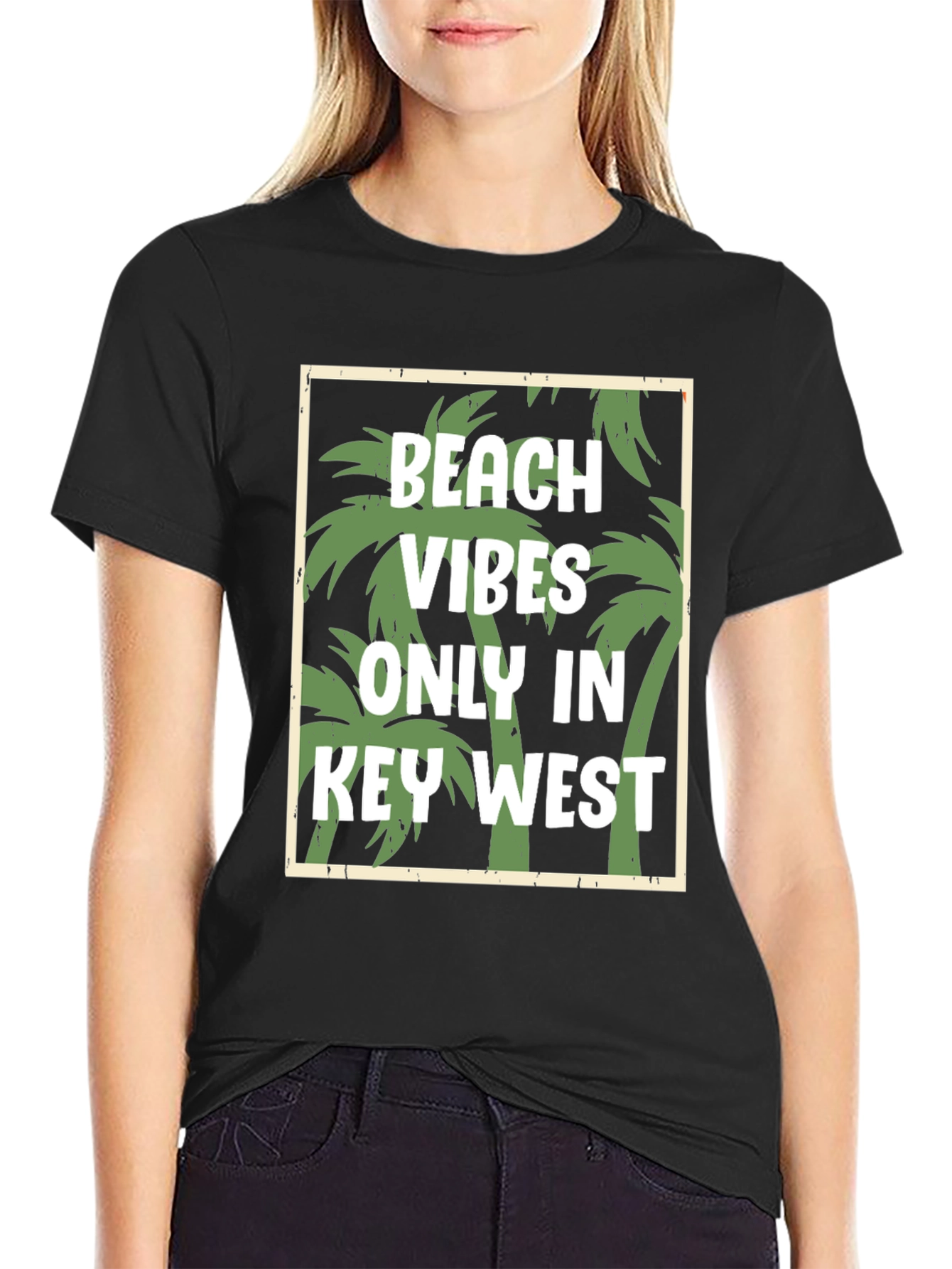 Beach Vibes Only In Key West Black T-Shirt