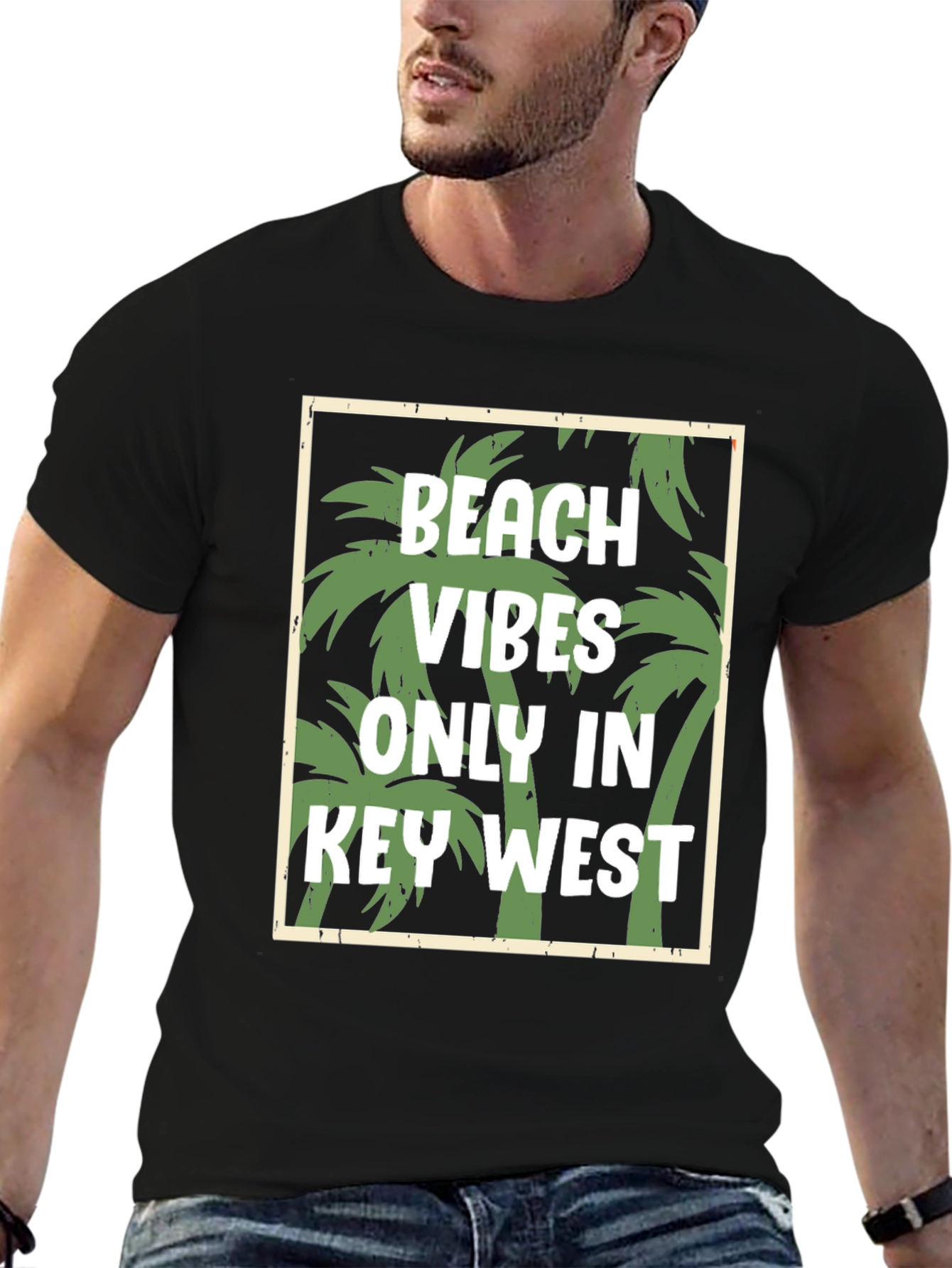 Beach Vibes Only In Key West Black T-Shirt