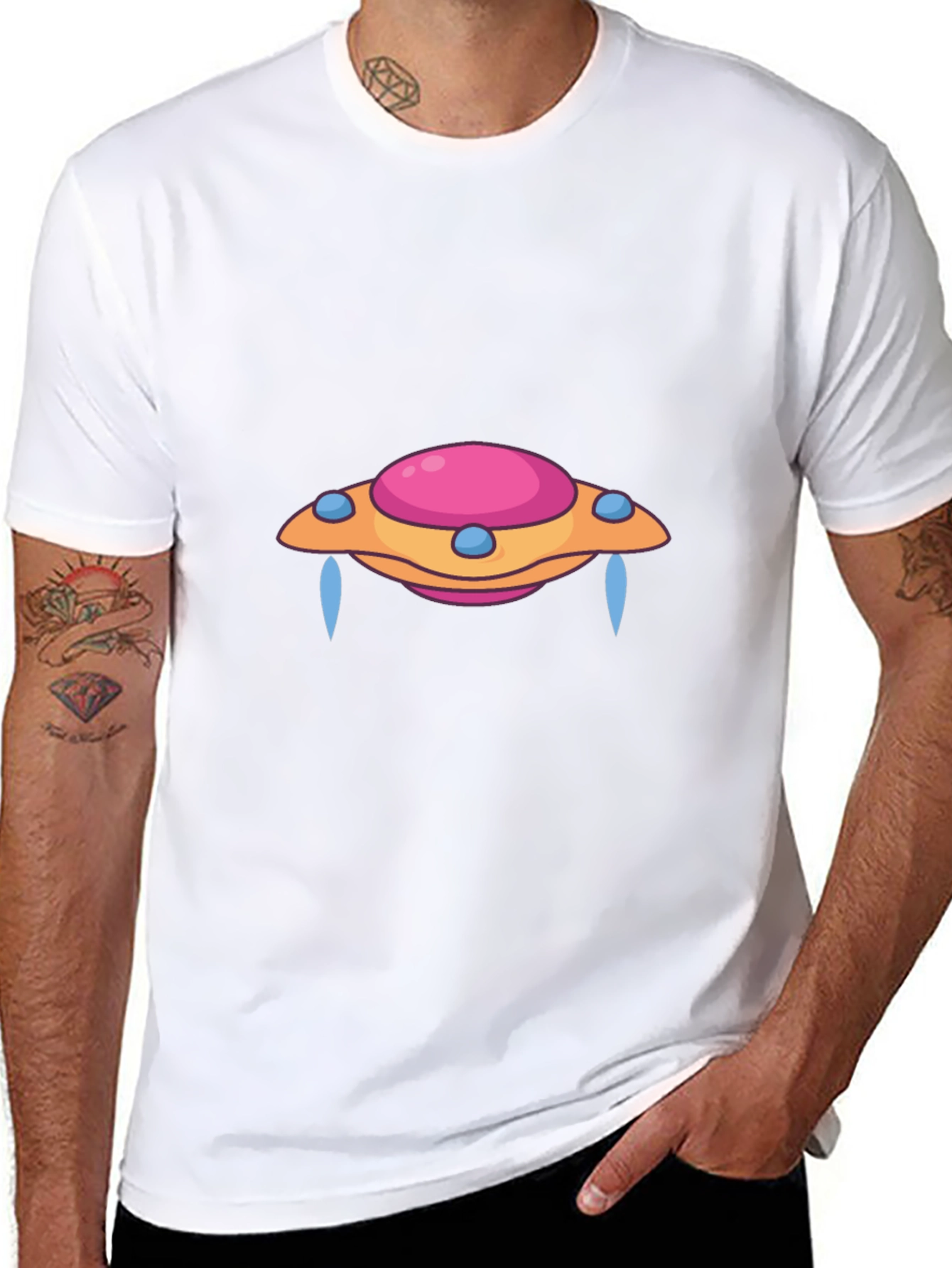 UFO Graphic Tee - Black Cotton Blend