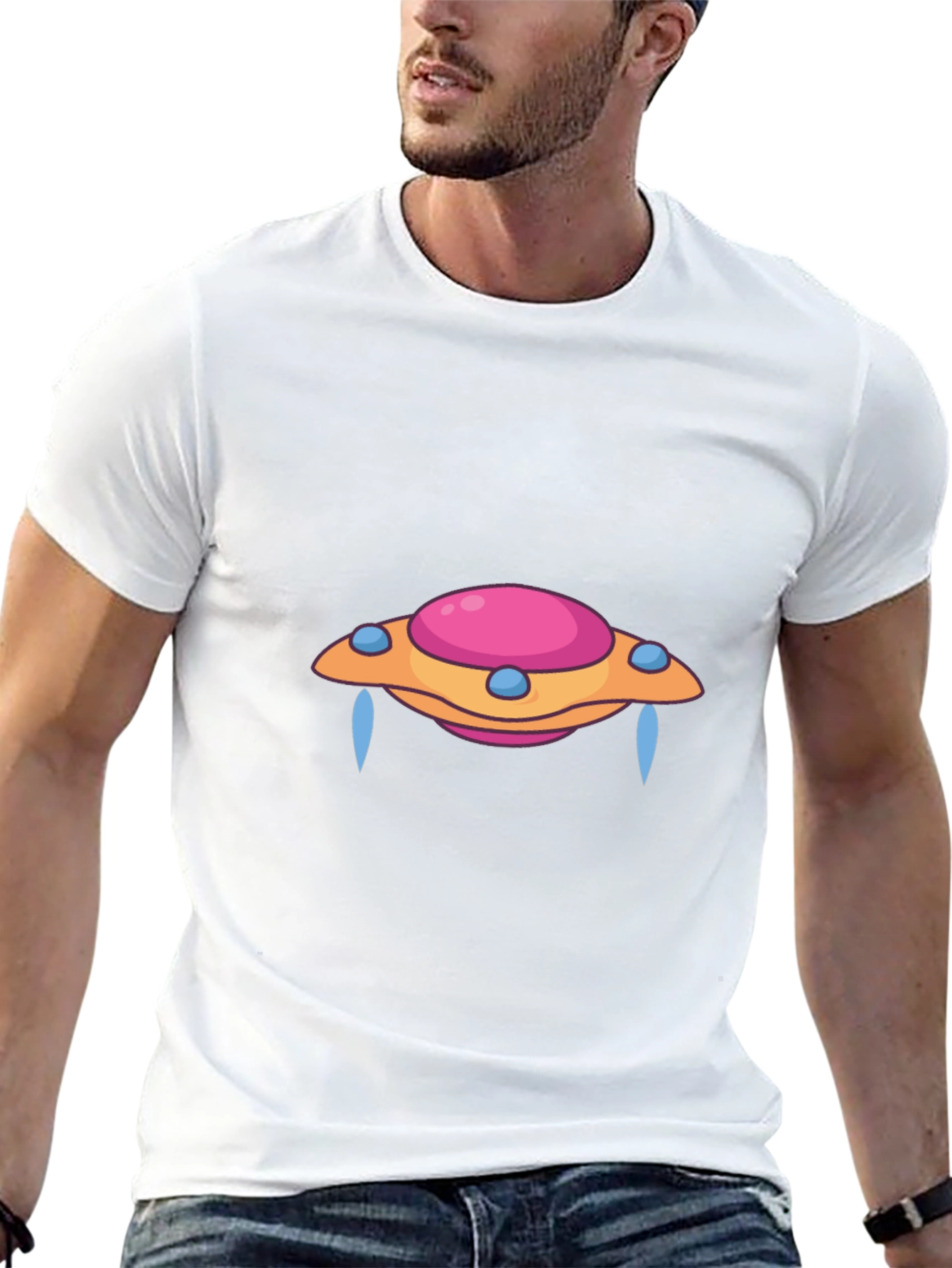 UFO Graphic Tee - Black Cotton Blend