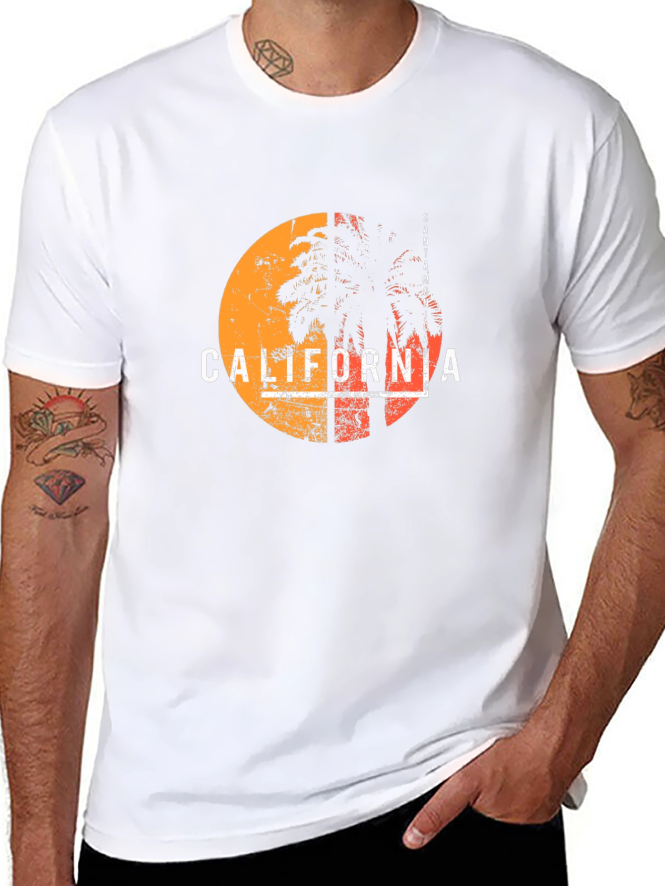 California Palm Graphic T-Shirt - Retro Style