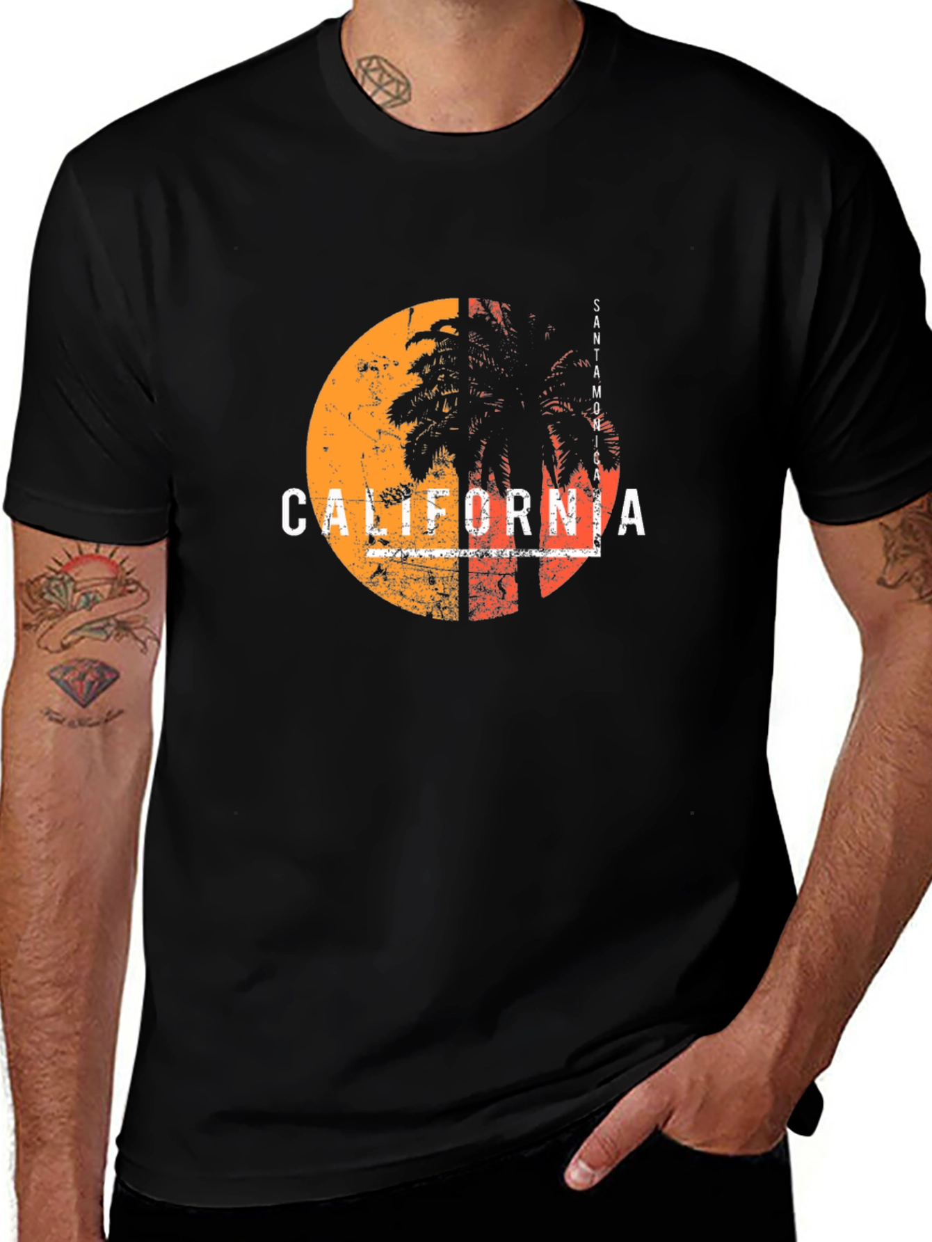 California Palm Graphic T-Shirt - Retro Style