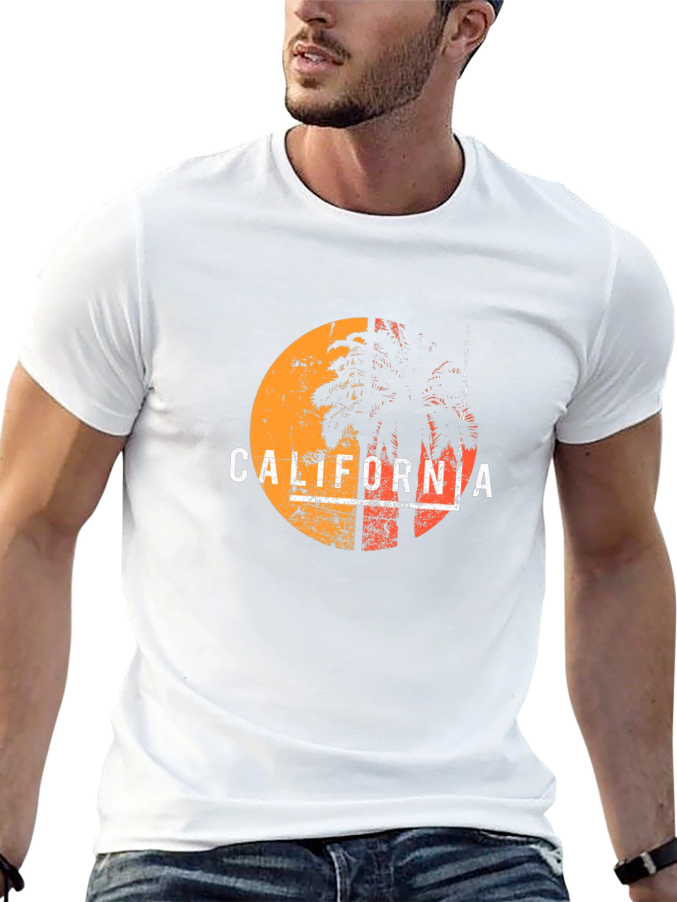 California Palm Graphic T-Shirt - Retro Style