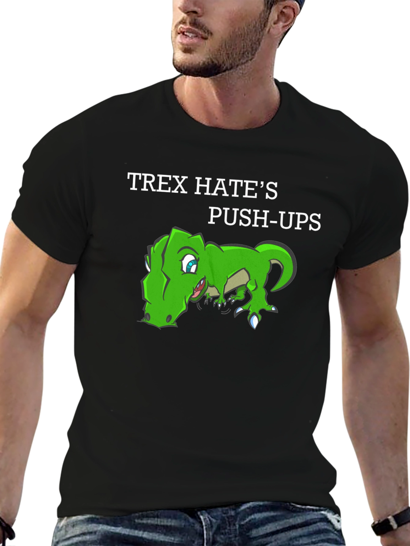 T-Rex Hates Push-Ups Graphic T-Shirt