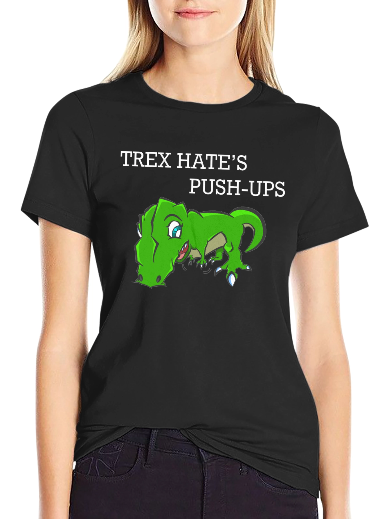 T-Rex Hates Push-Ups Graphic T-Shirt