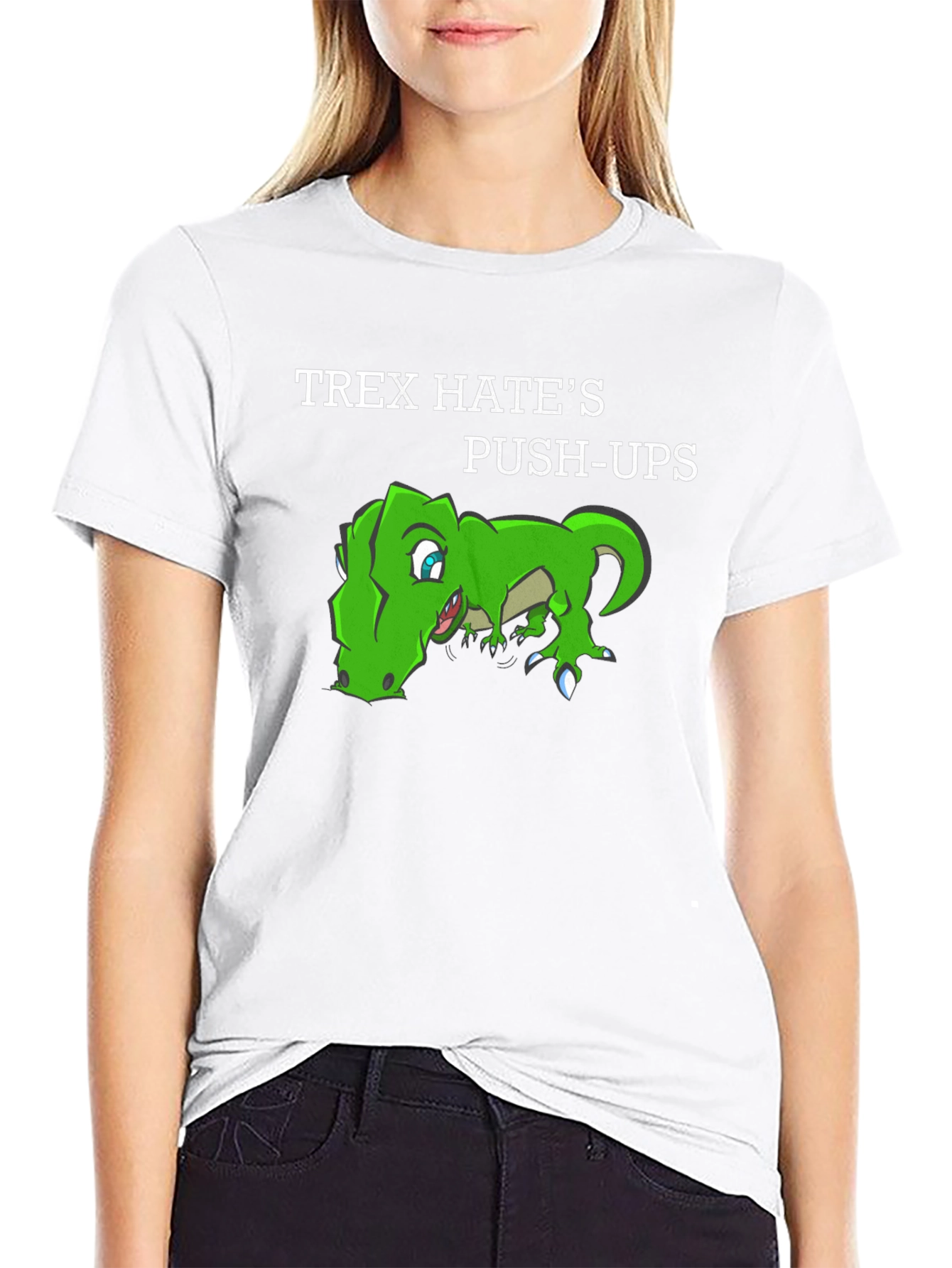 T-Rex Hates Push-Ups Graphic T-Shirt