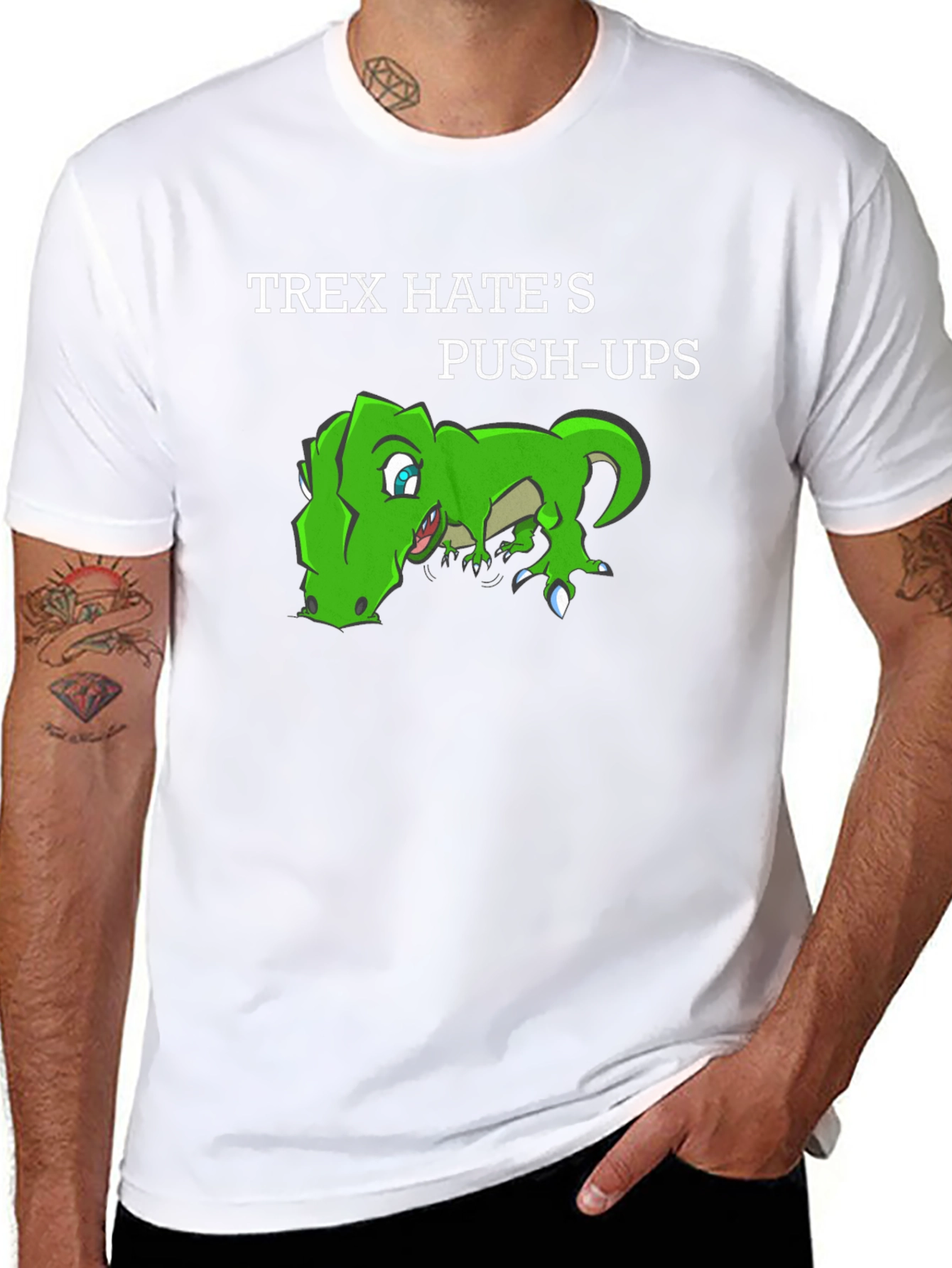 T-Rex Hates Push-Ups Graphic T-Shirt