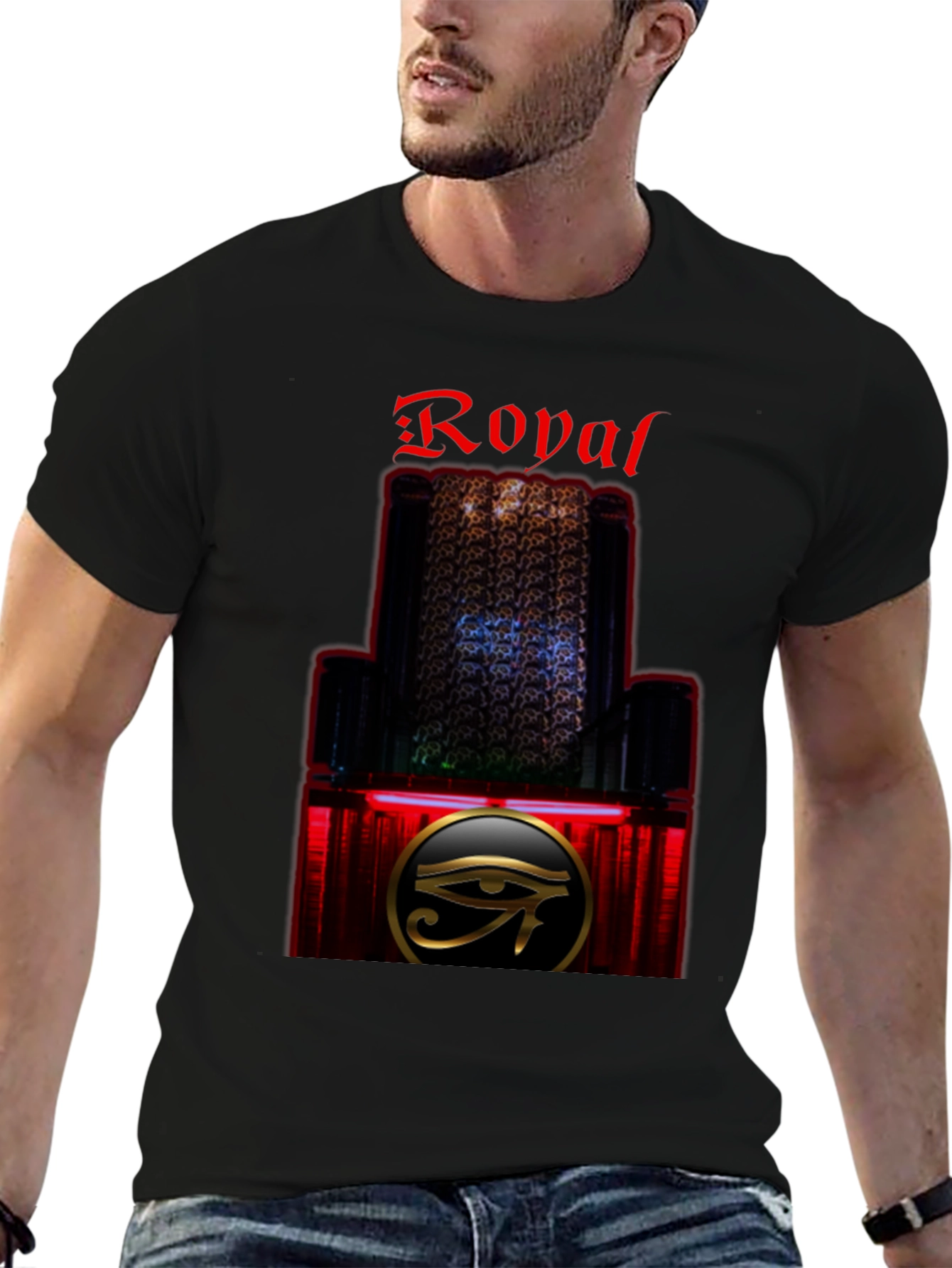 Royal Eye Graphic T-Shirt - Stylish Black Tee