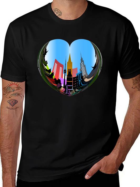 Urban Heart Tee - Cityscape Design