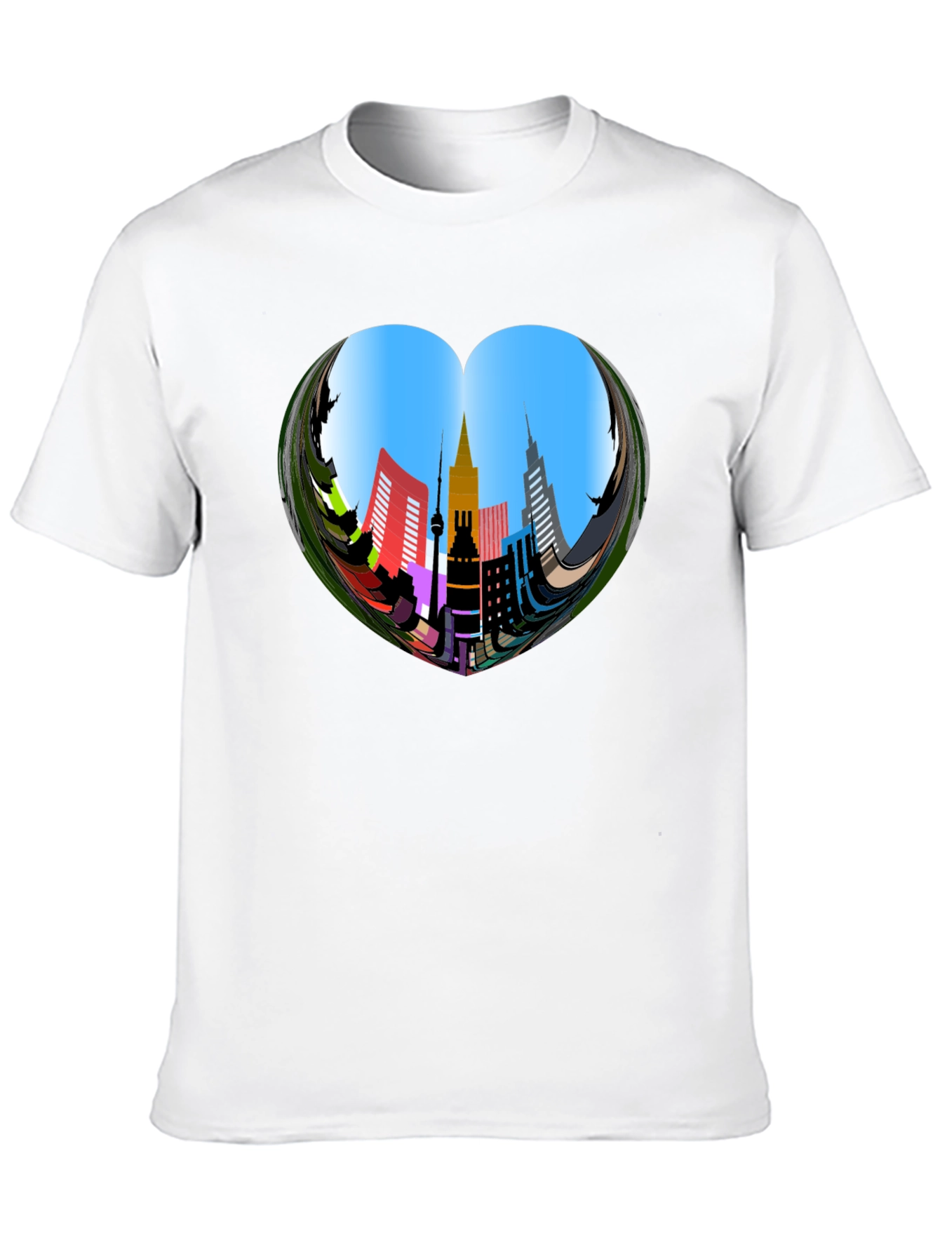 Urban Heart Tee - Cityscape Design